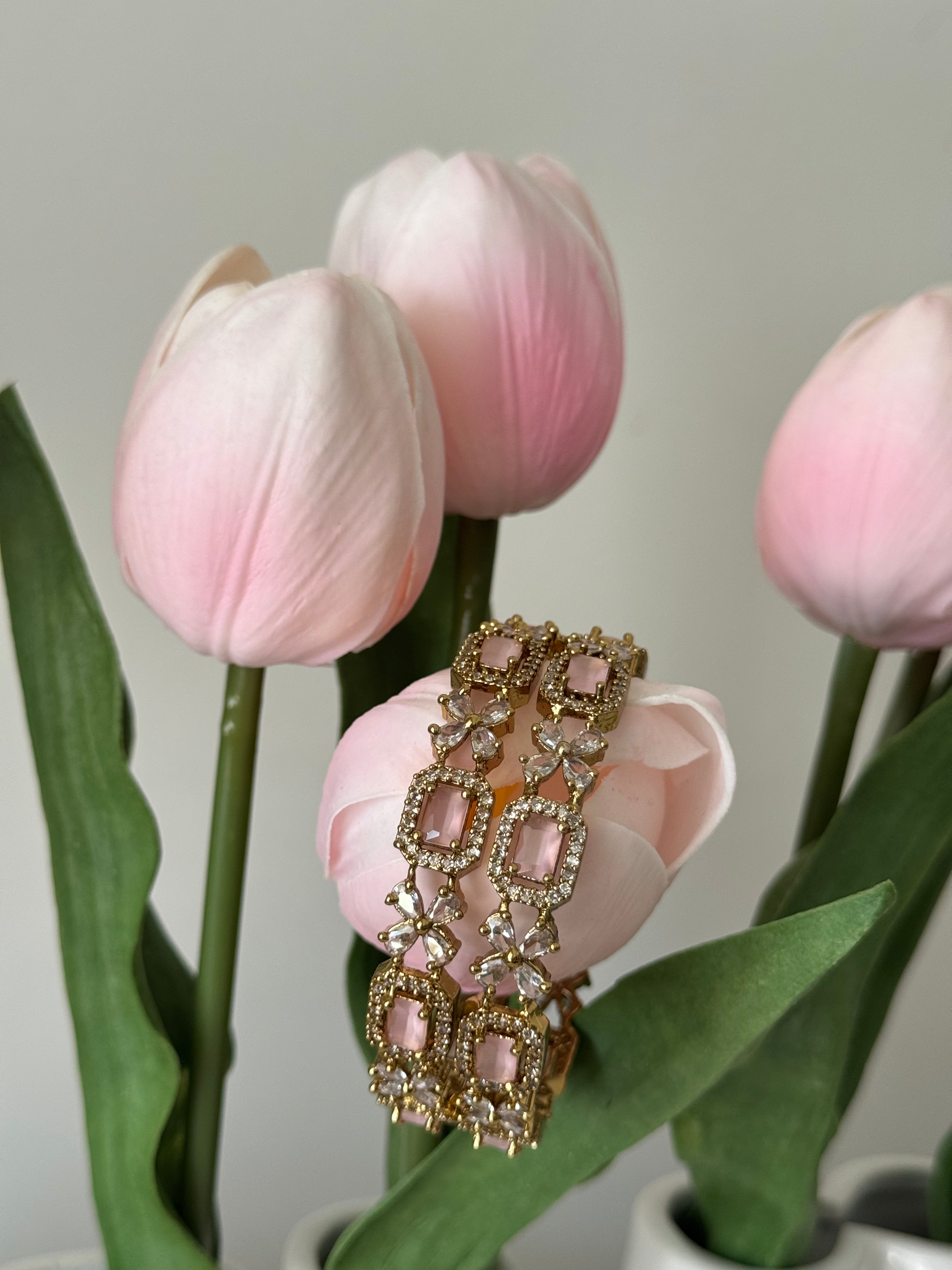 Victorian AD Stone Bangles – Pink