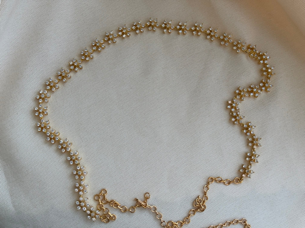 Star - White Stone Gold-plated plated waistchain