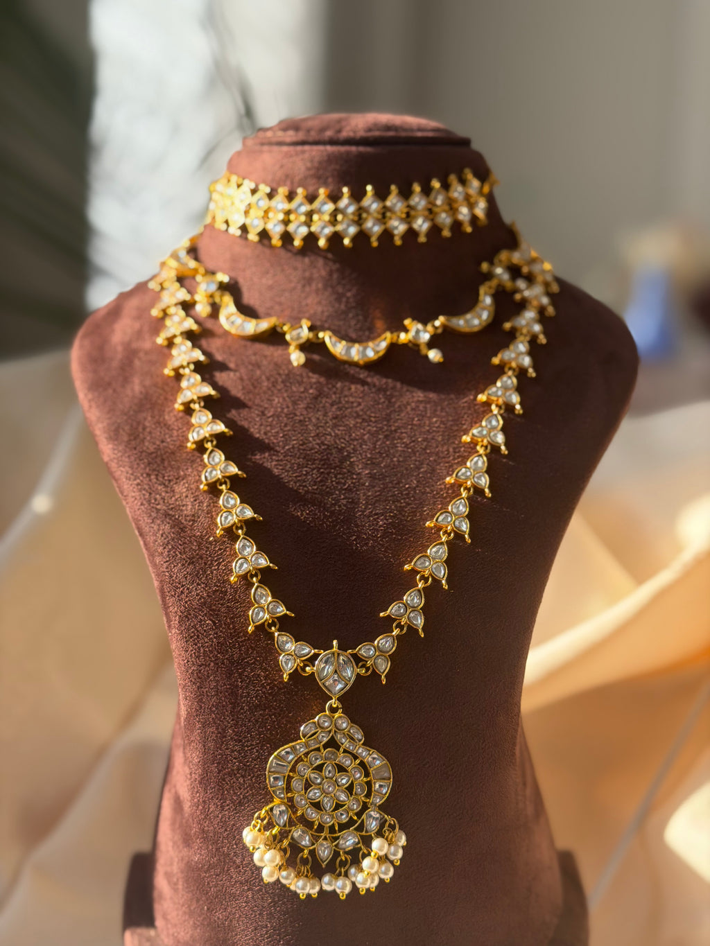 Viththu- Kundan White Combo Set