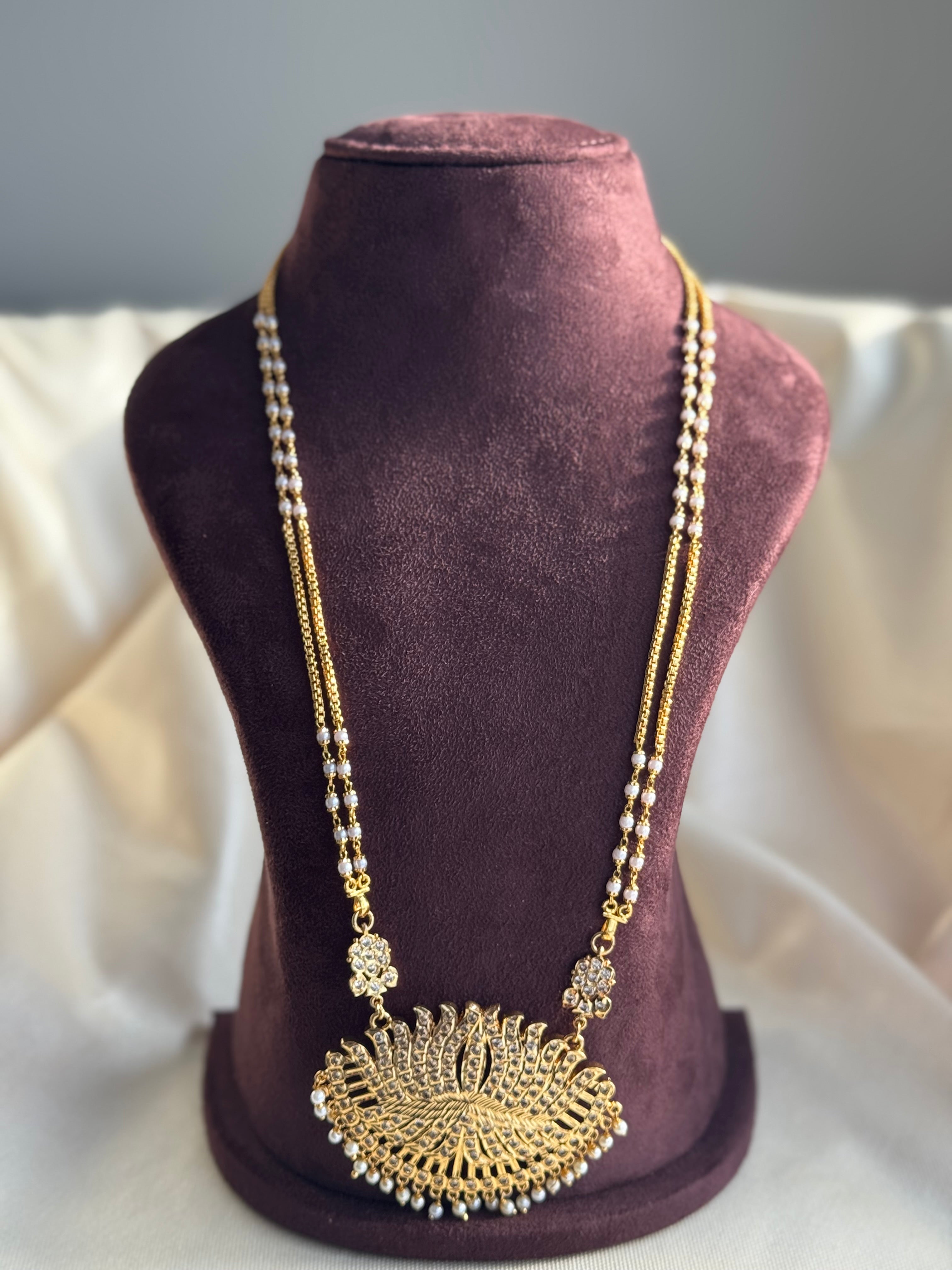 Heritage gold-plated padakam long Necklace