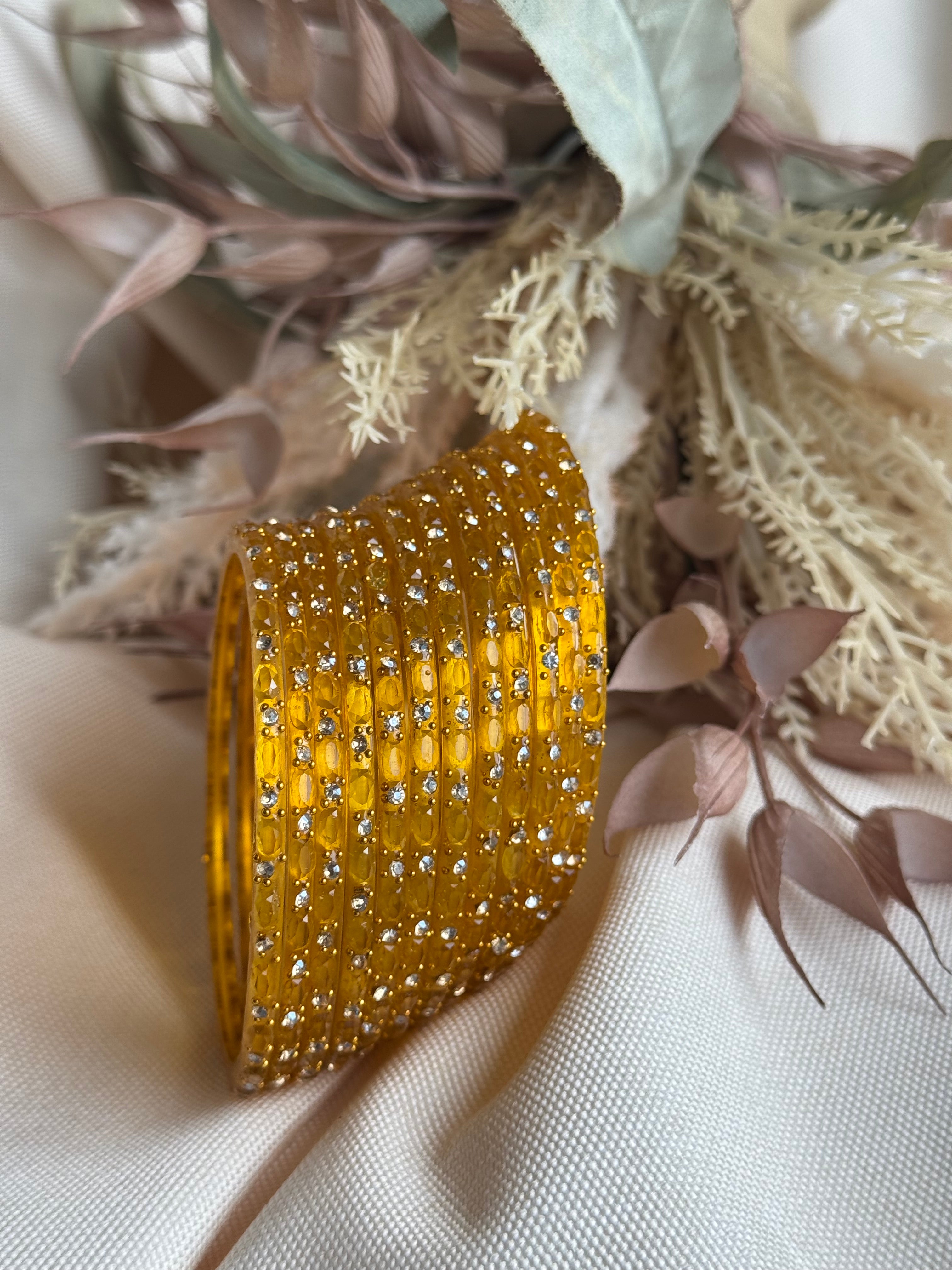 Sudar Glass Bangle- Mustard Yellow