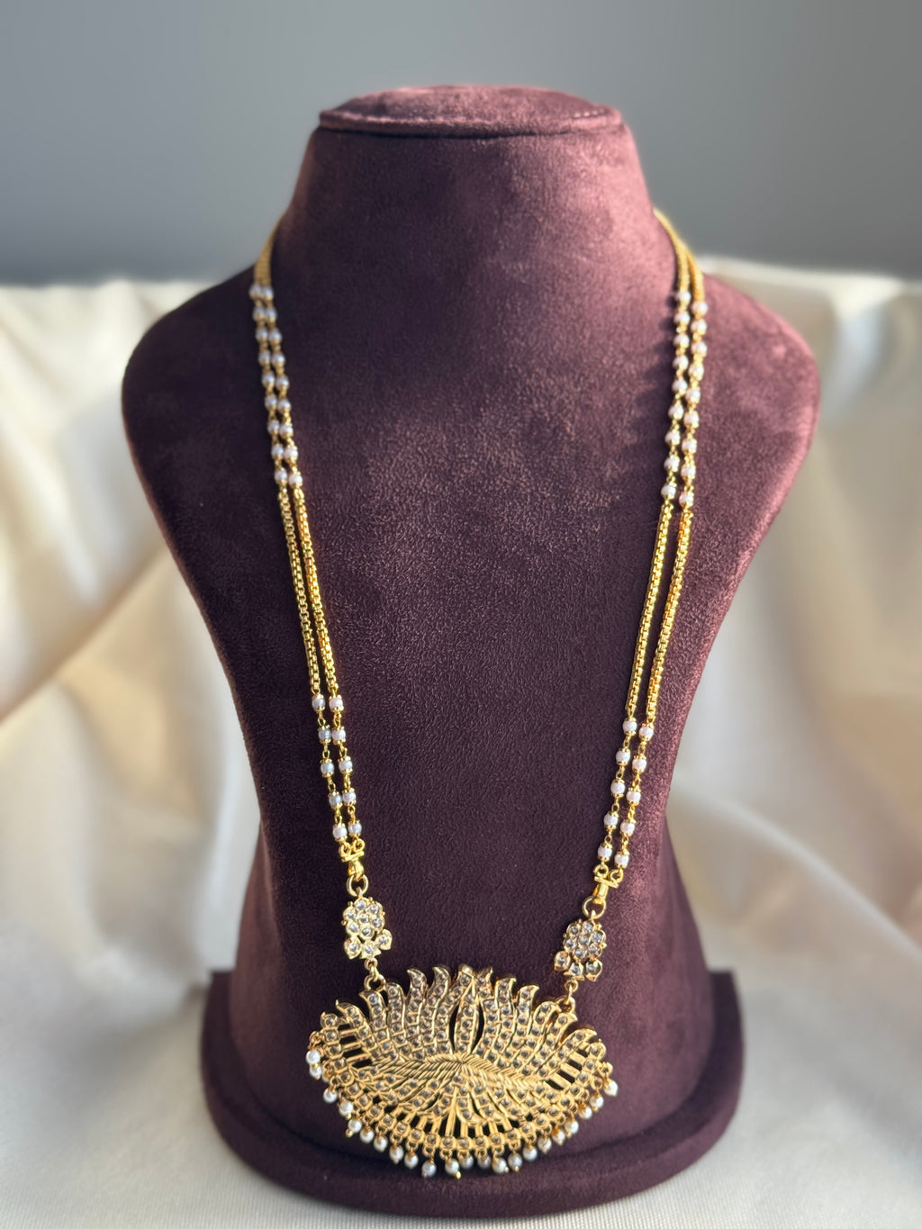 Heritage gold-plated padakam long Necklace