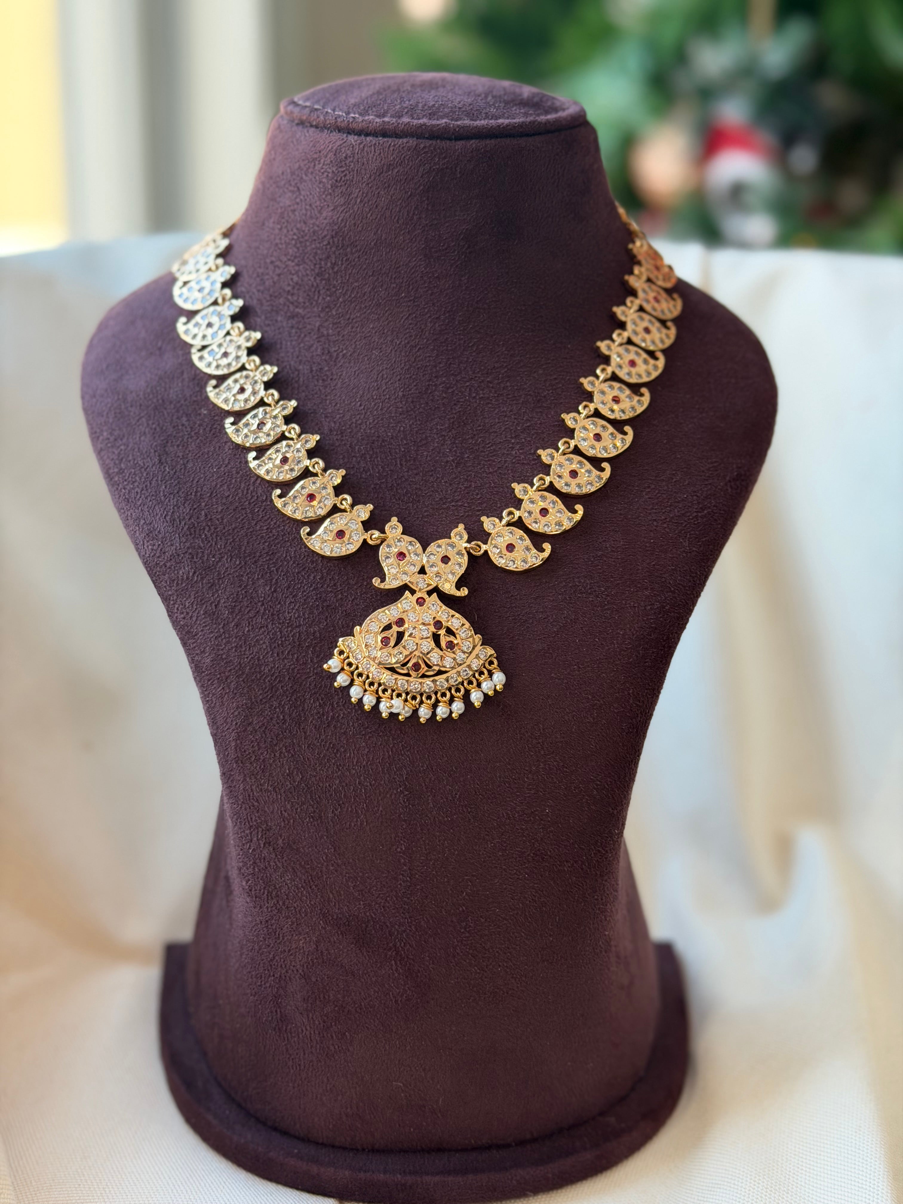 Kala- Impoun White & Pink Attigai with Pearl Beads