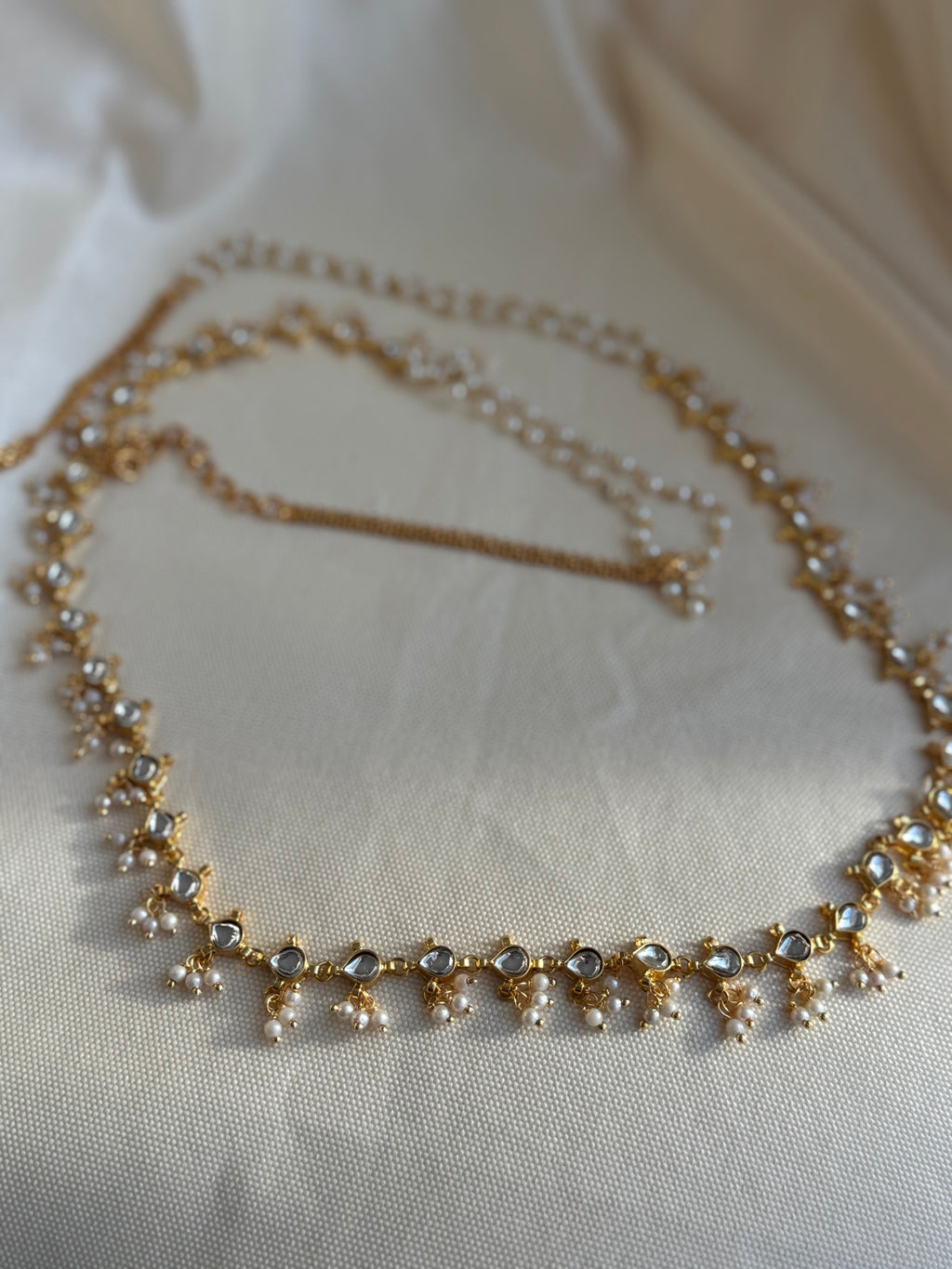 White Kundan WaistChain