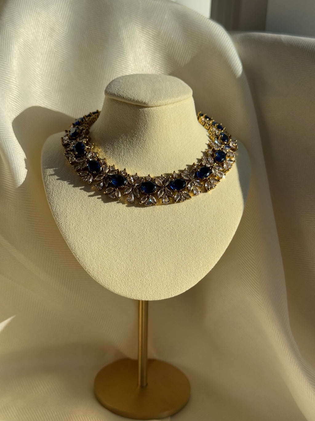 Navy Blue Stone Necklace