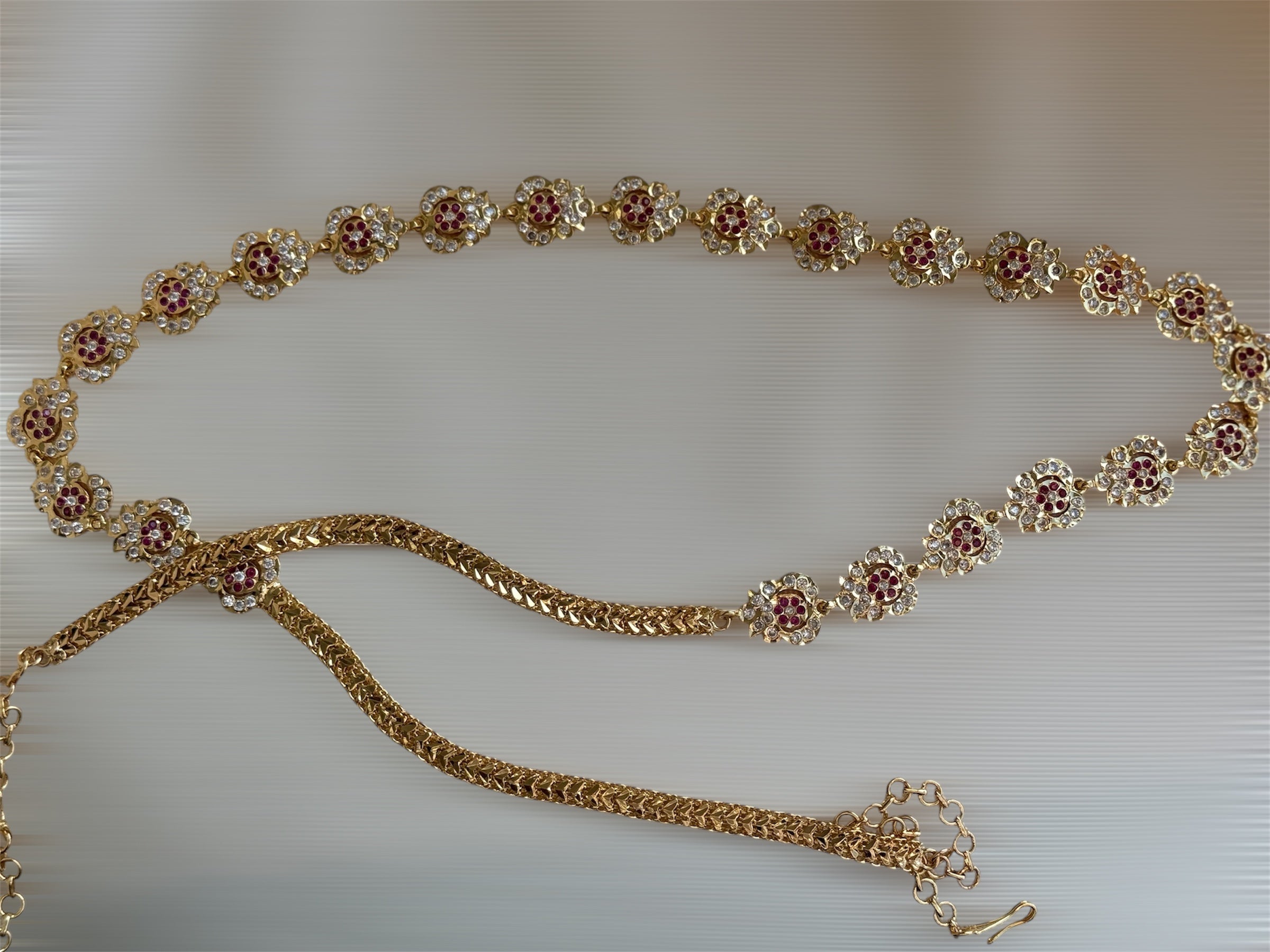 Impoun White Pink Stone Waist Chain