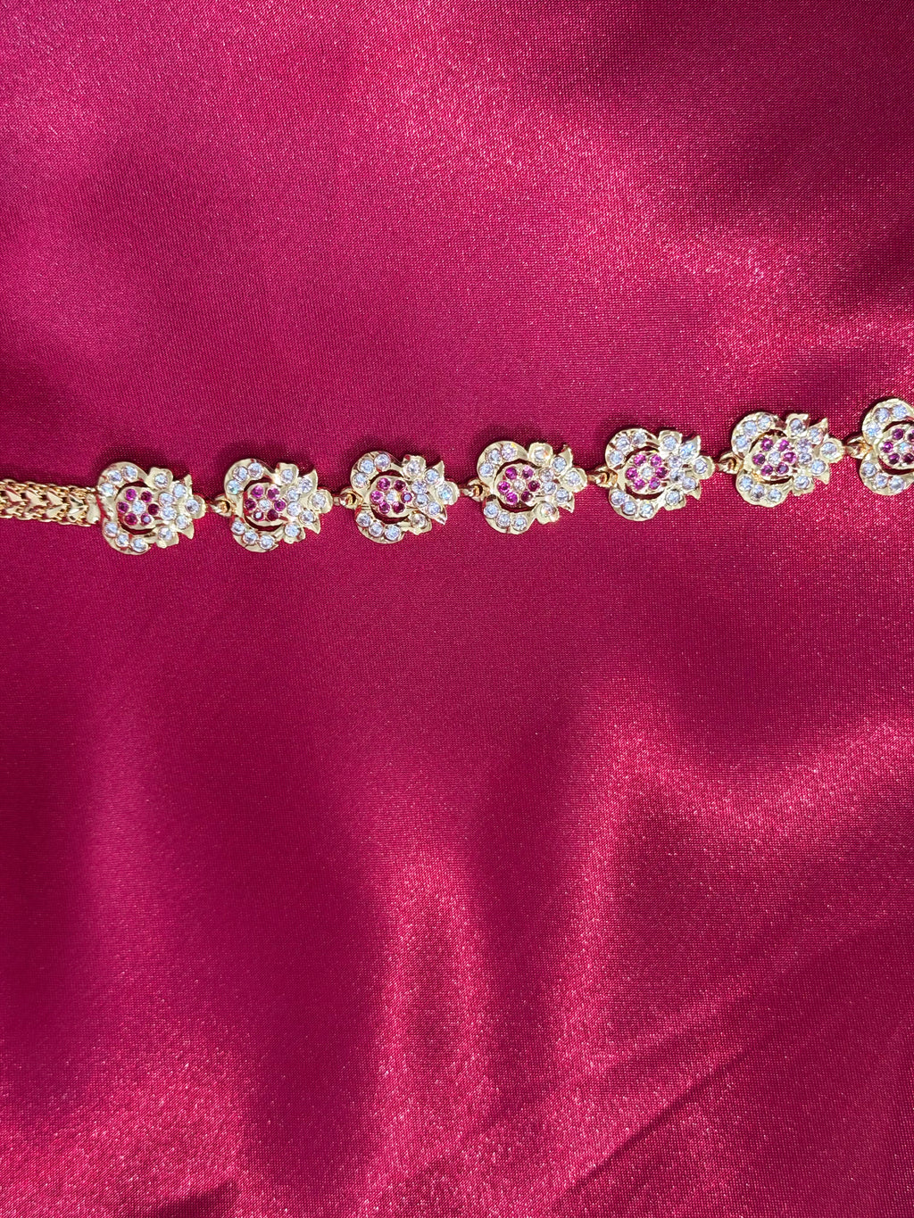 Impoun White Pink Stone Waist Chain