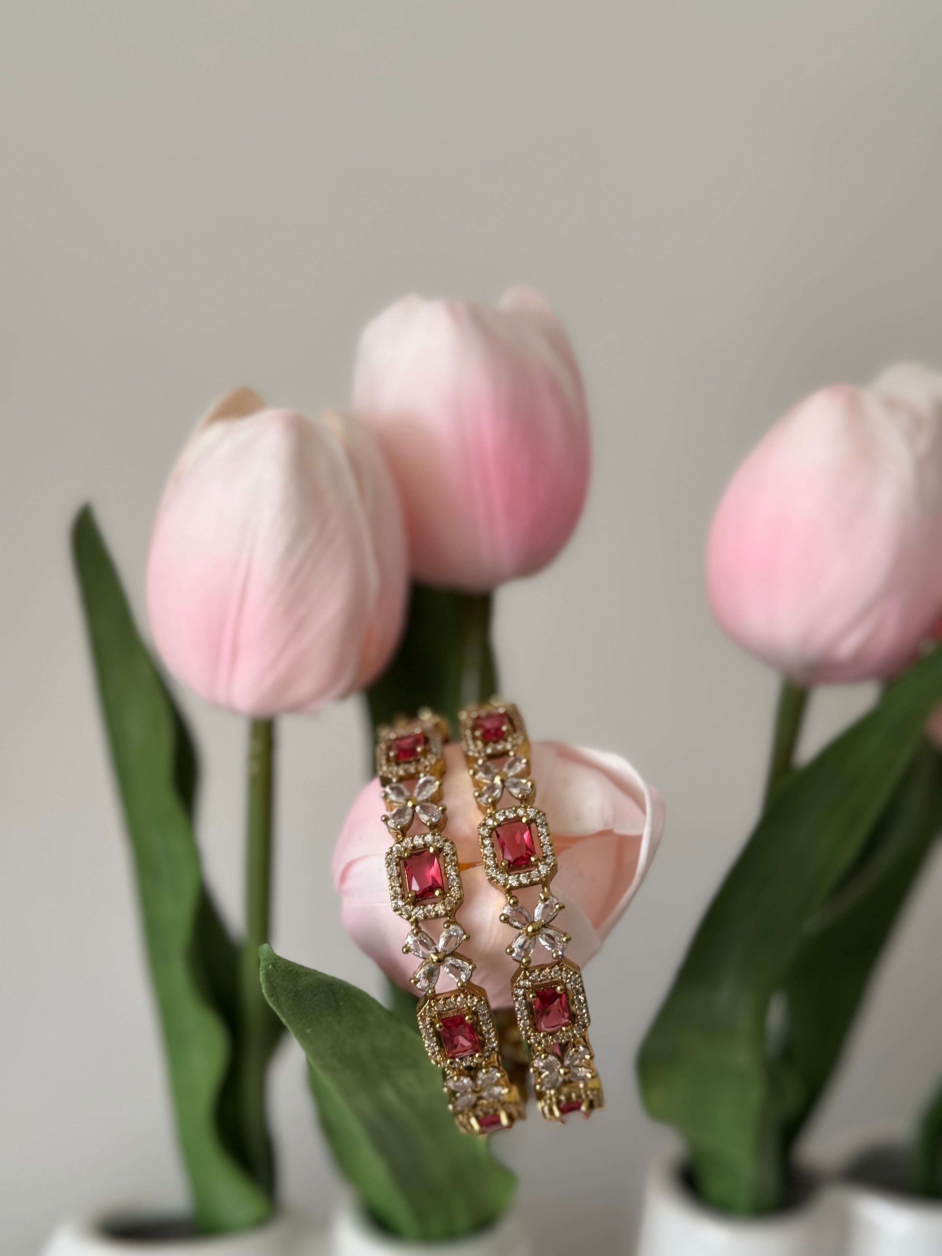 Victorian AD Stone Bangles – Red