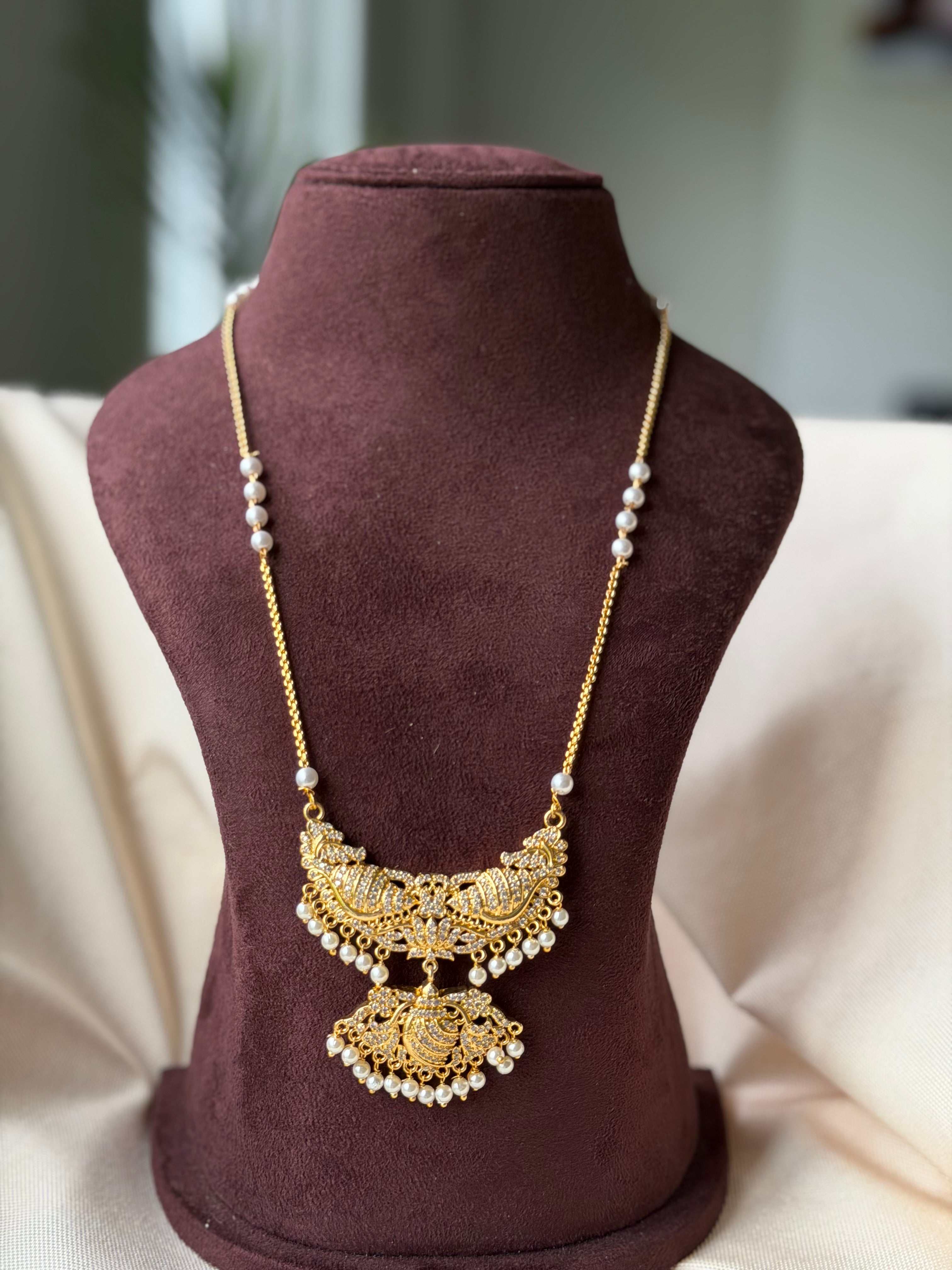 White Stome Haram with pearl beads