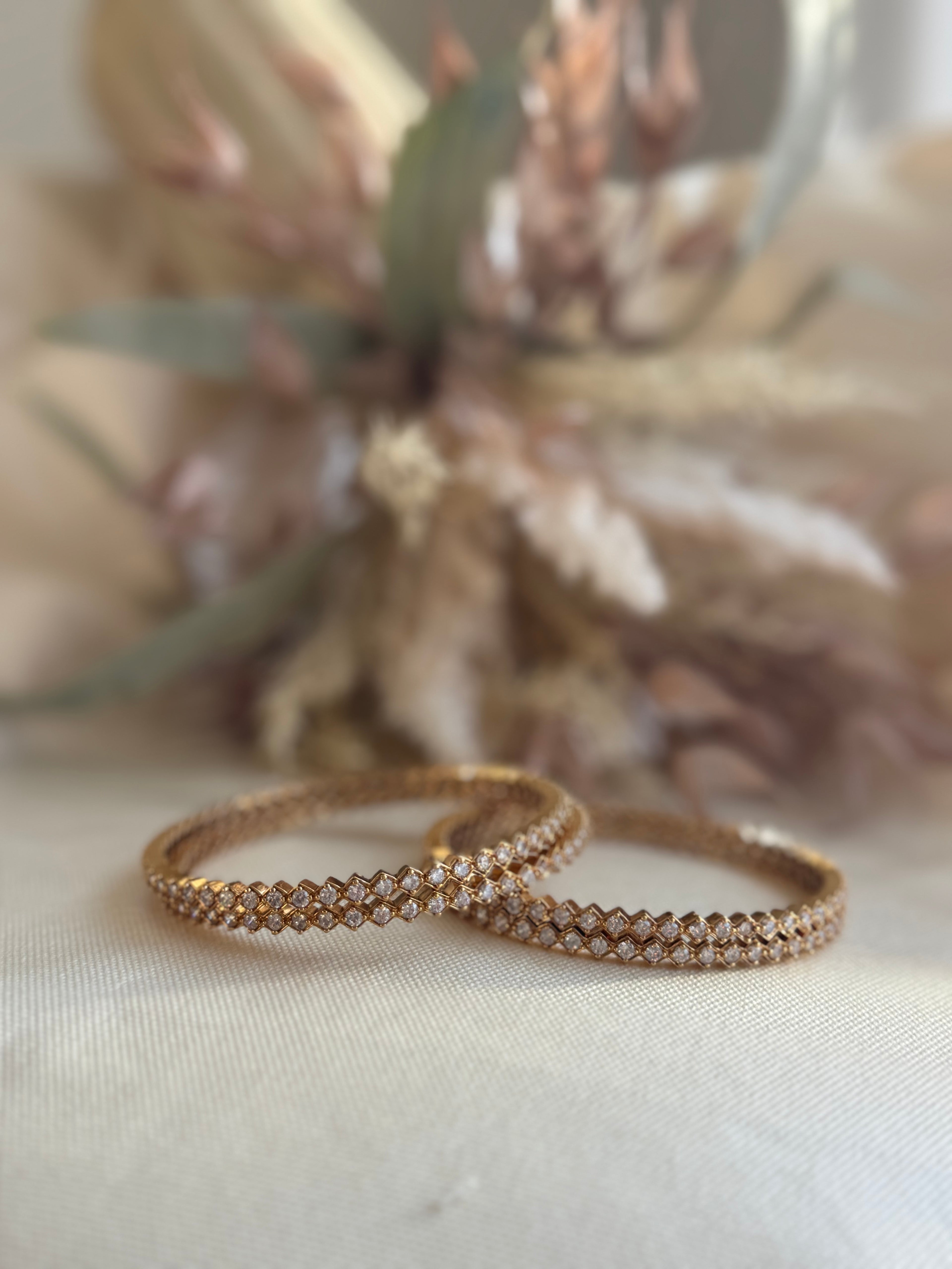 Diamond Stone Bangle Set of 4