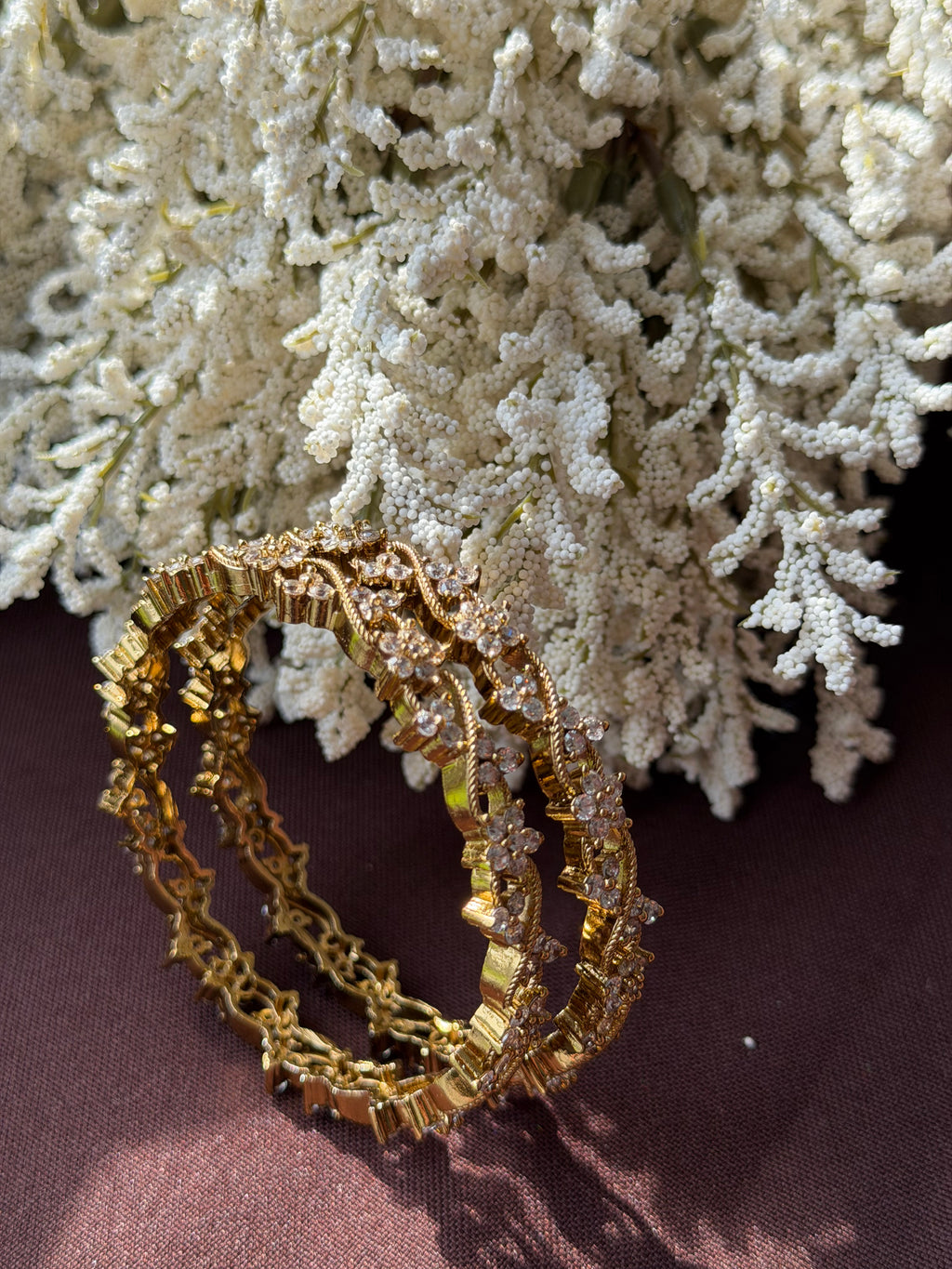 Floral Premium CZ Stone Bangles