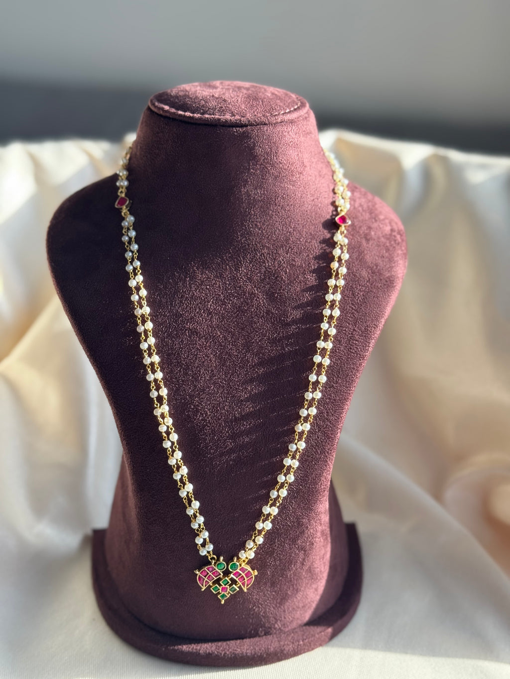 Long Pearl Kundan Haram