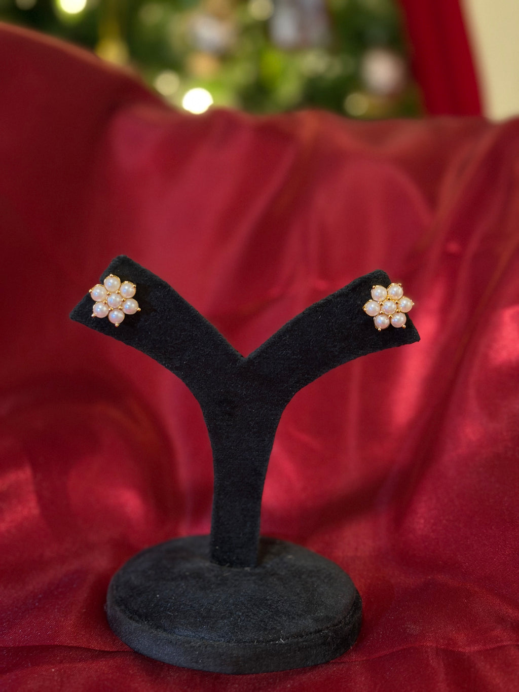 Gold Plated Star Earring With Pearl
