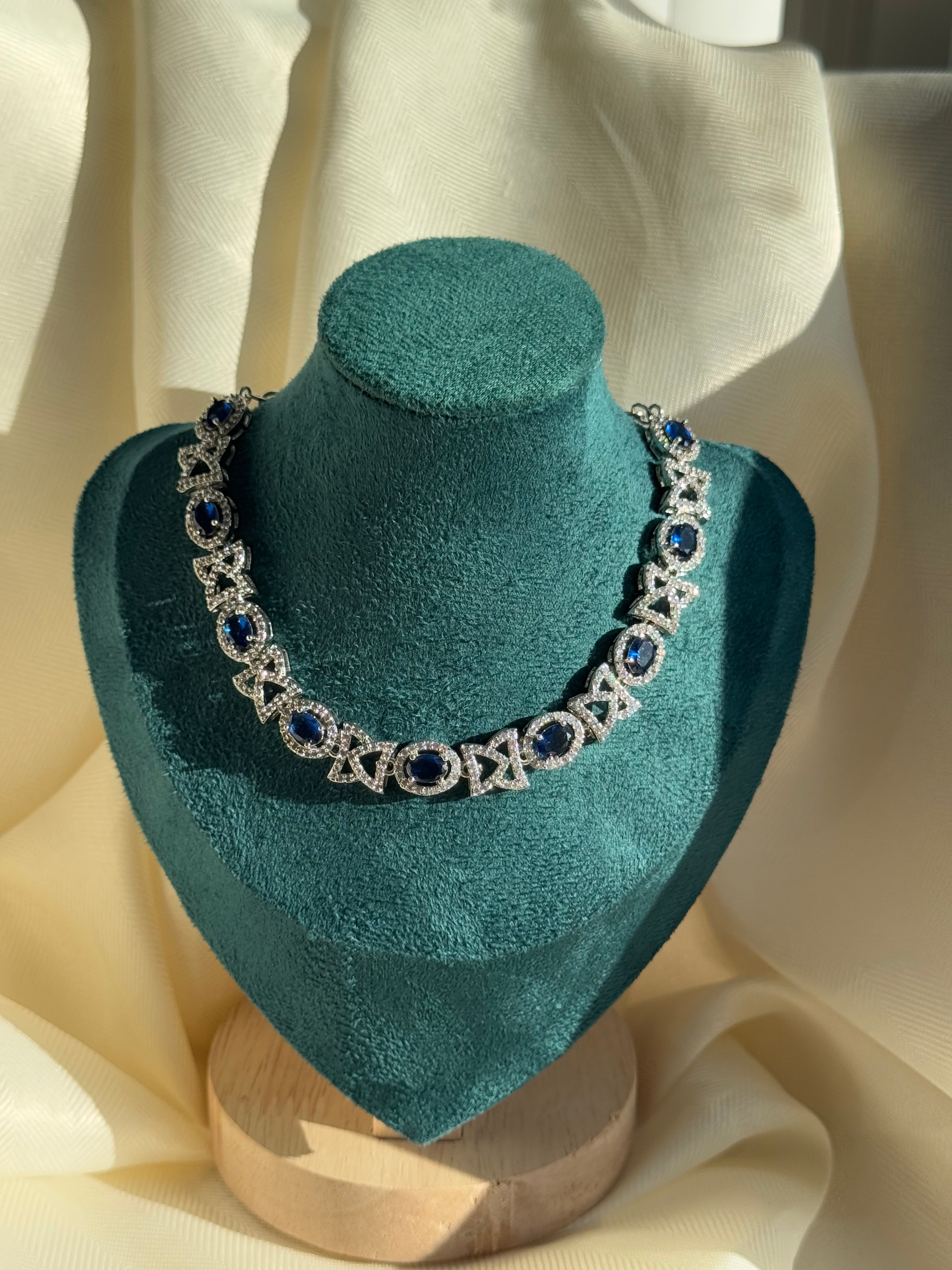 Silver AD Necklace - Blue