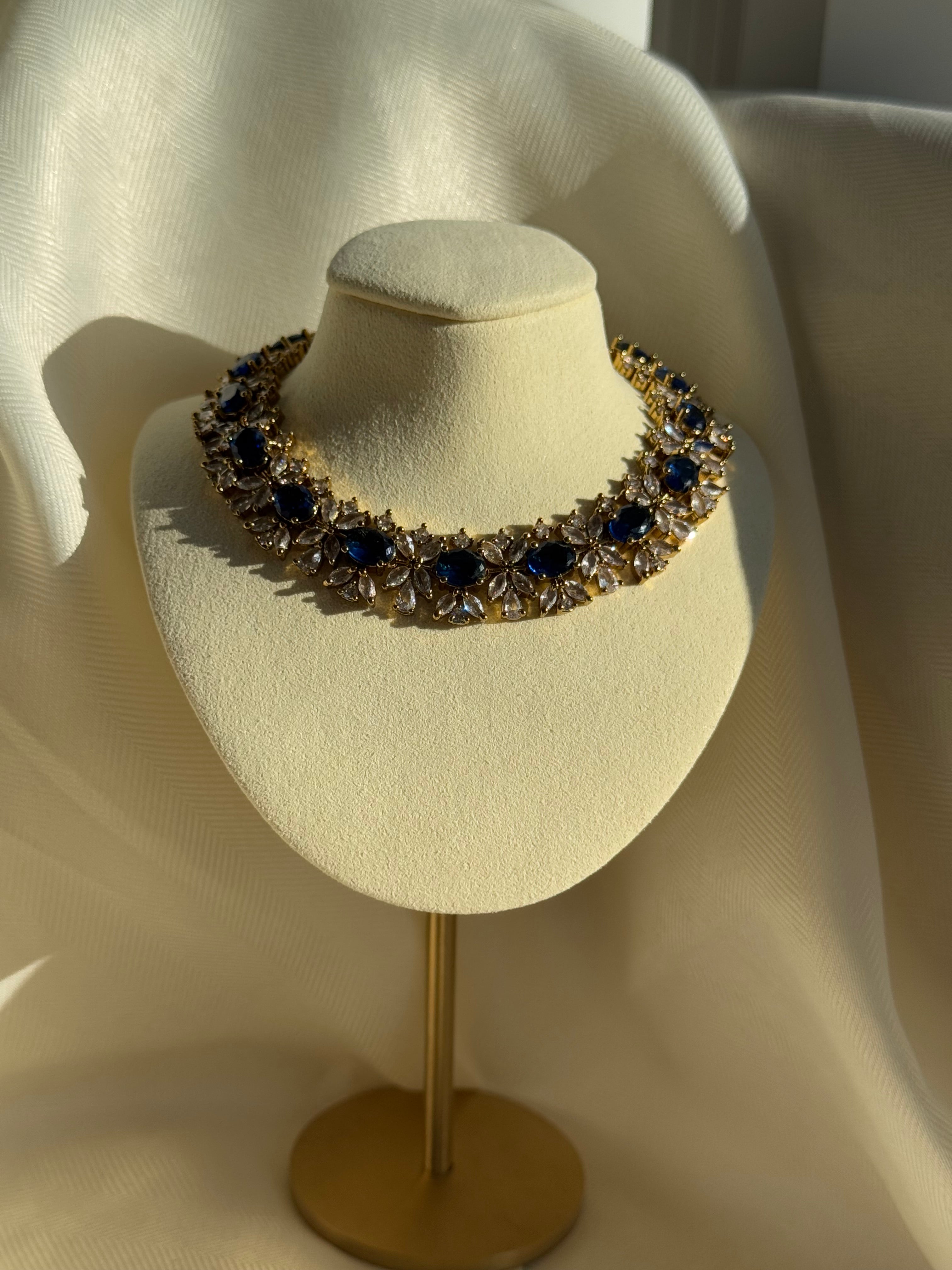 Navy Blue Stone Necklace