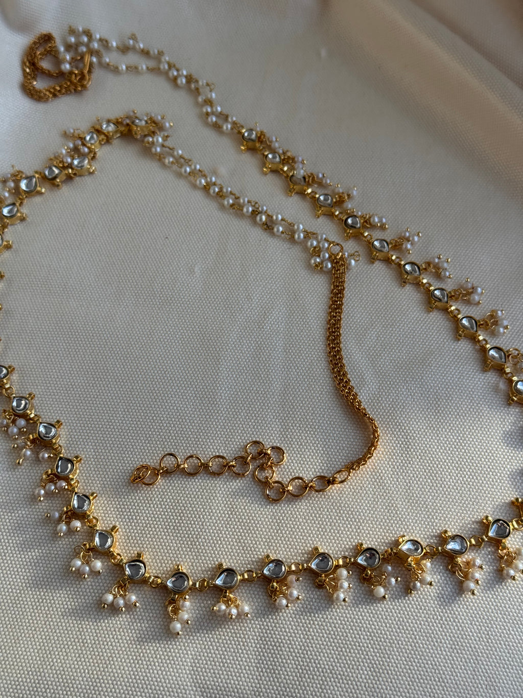 White Kundan WaistChain