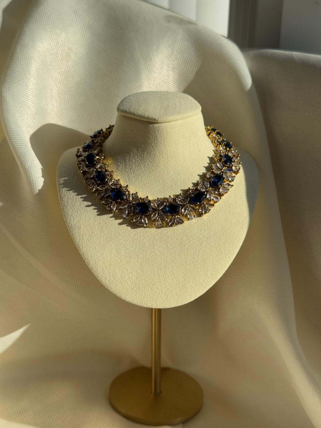 Navy Blue Stone Necklace