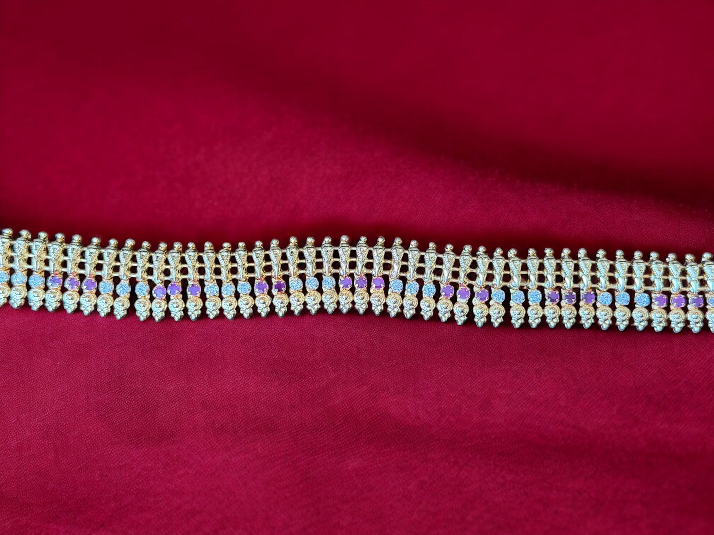 Coin White and Ruby Waistchain