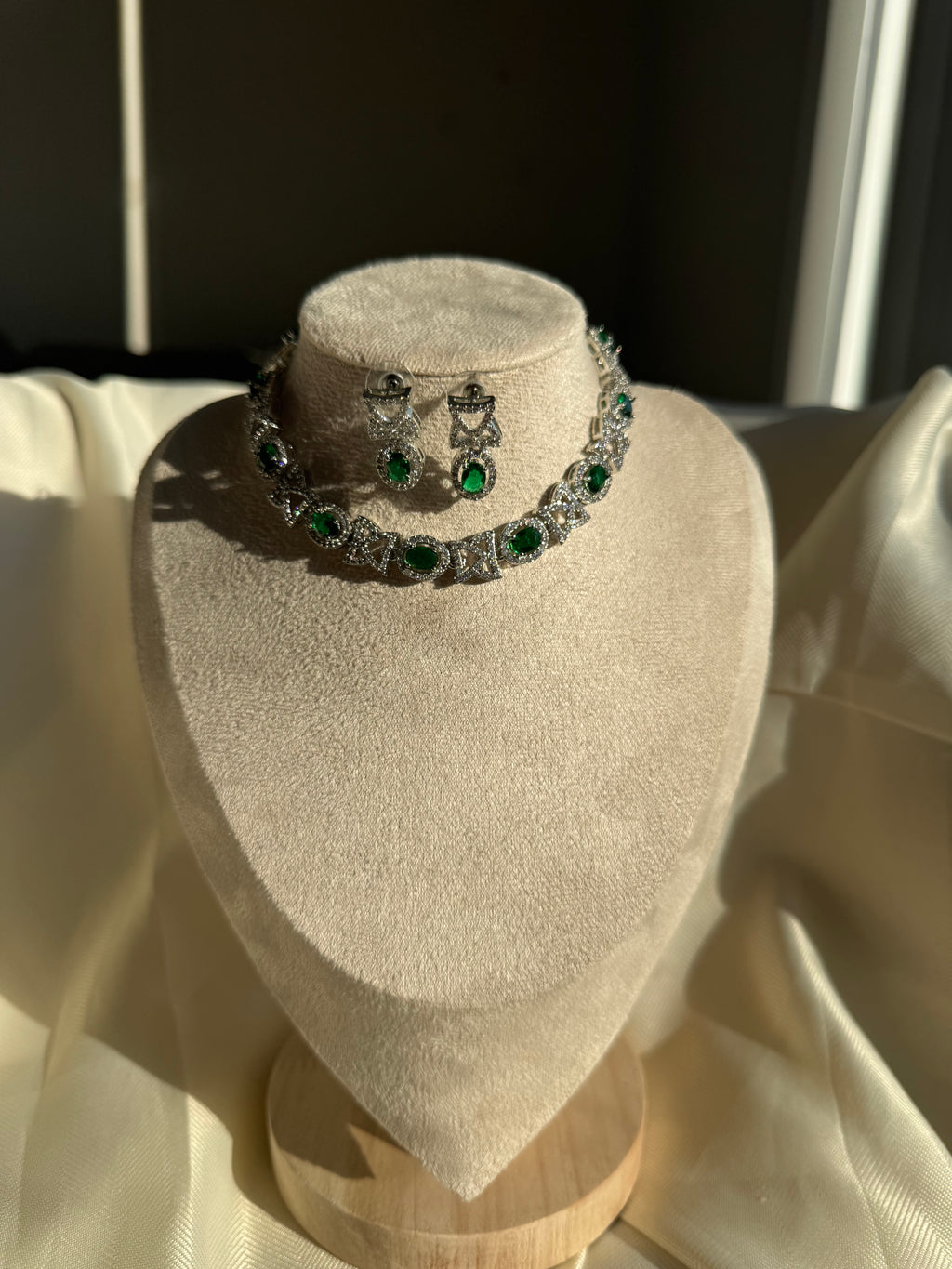 Silver AD Necklace - Green