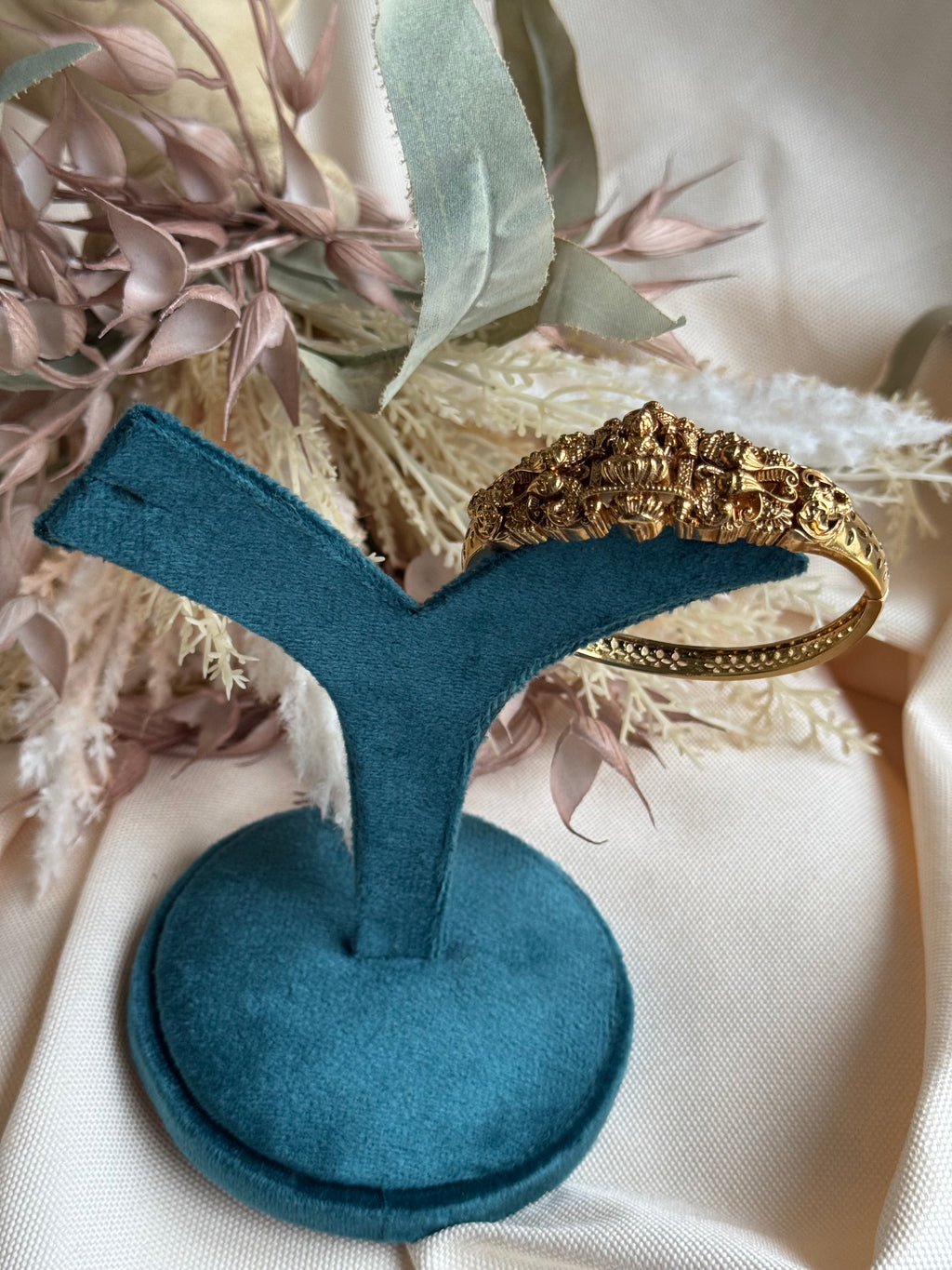 Premium Nakshi Temple Kada with Lakshmi Motif - Openable Design