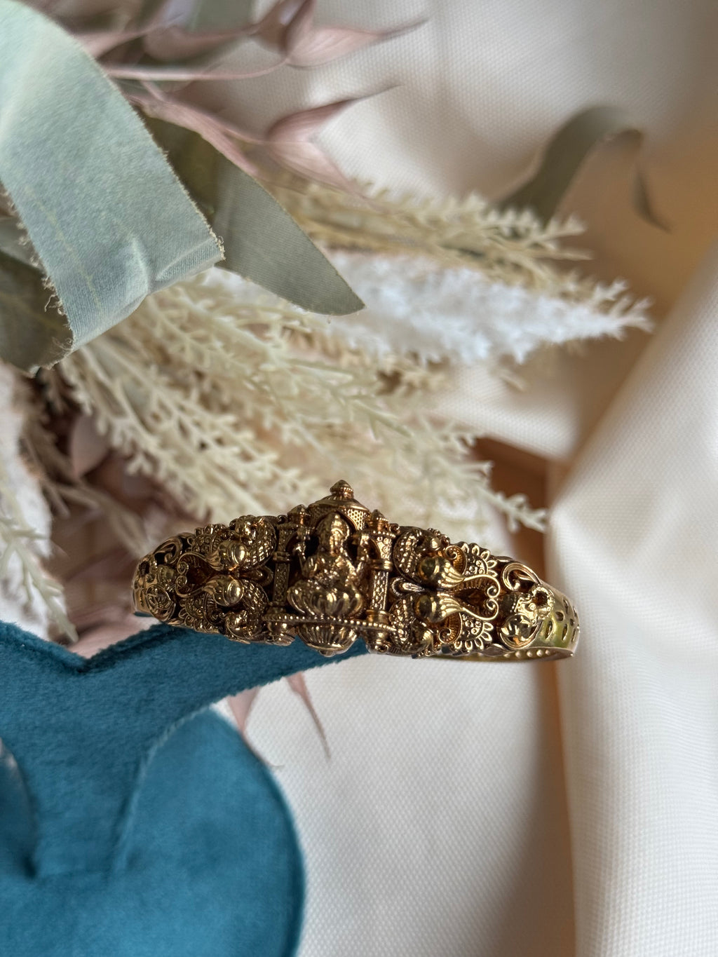 Premium Nakshi Temple Kada with Lakshmi Motif - Openable Design