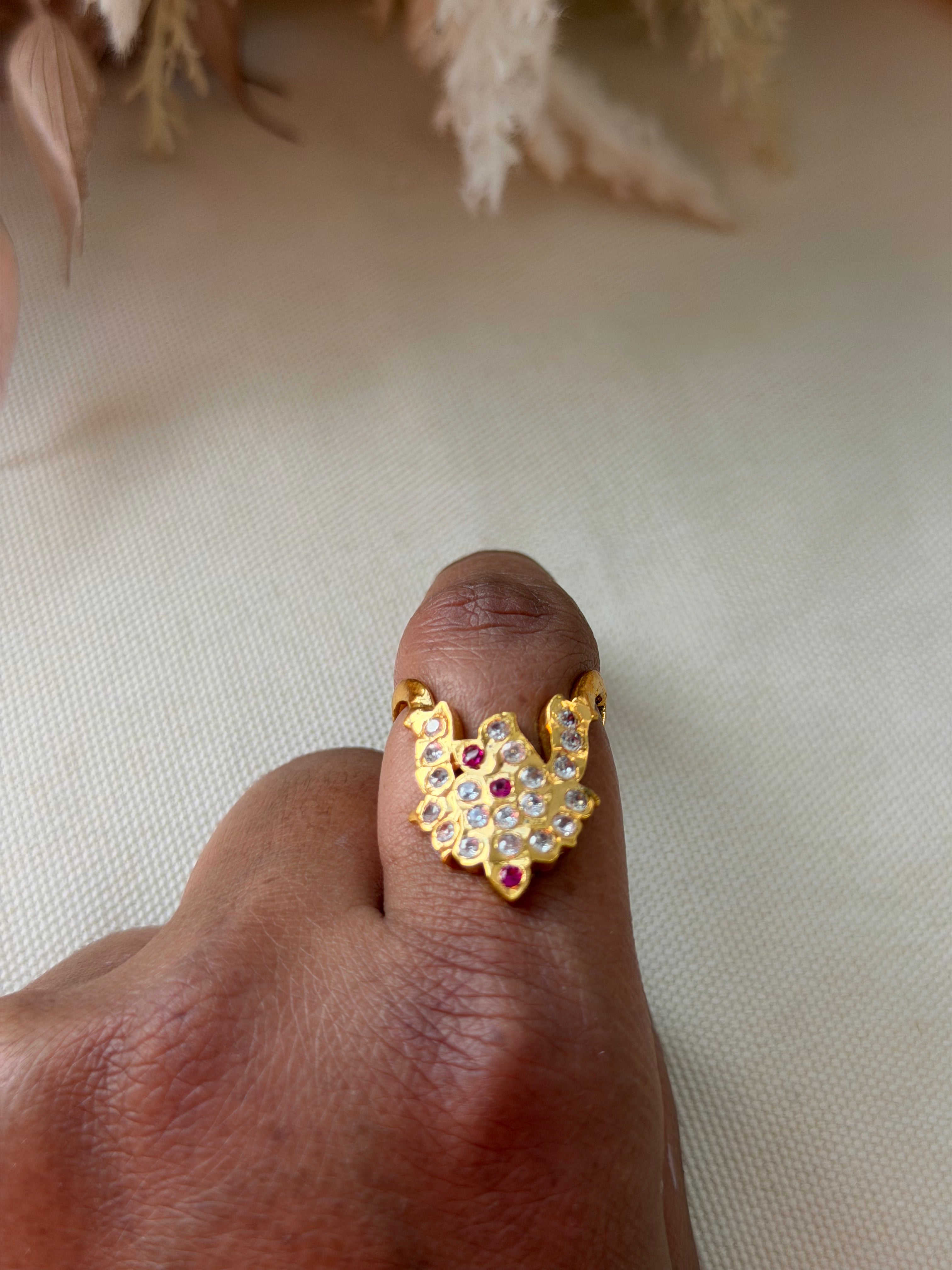 Ruby and White Vanki Finger Ring