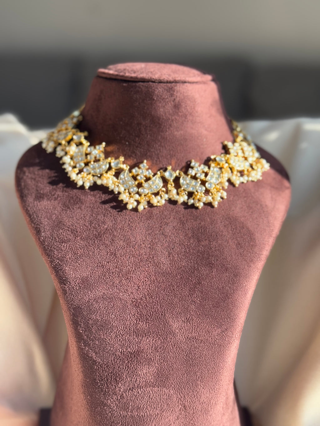 White Kundan Necklace