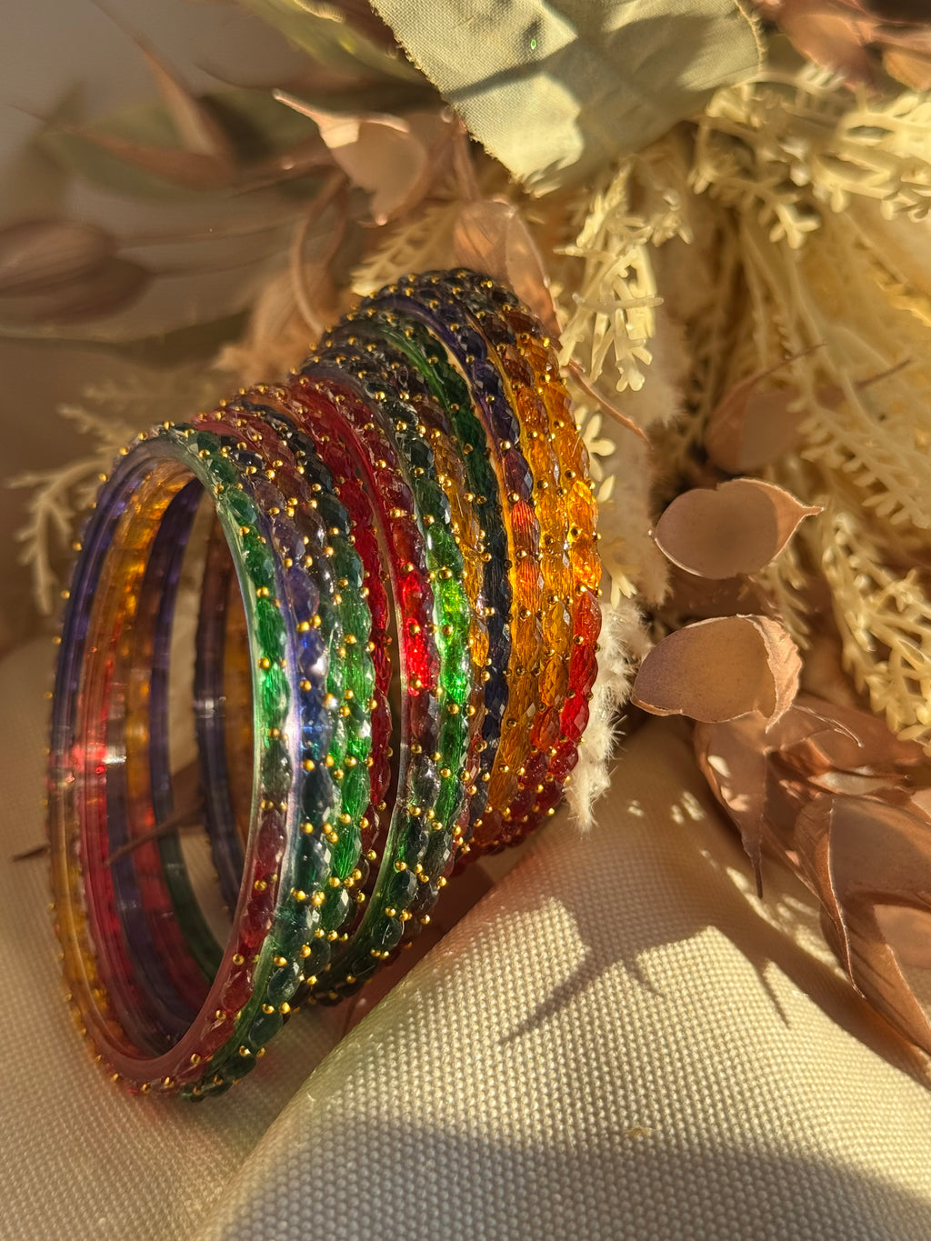 Raindrop Glass Bangle- Multi Colour
