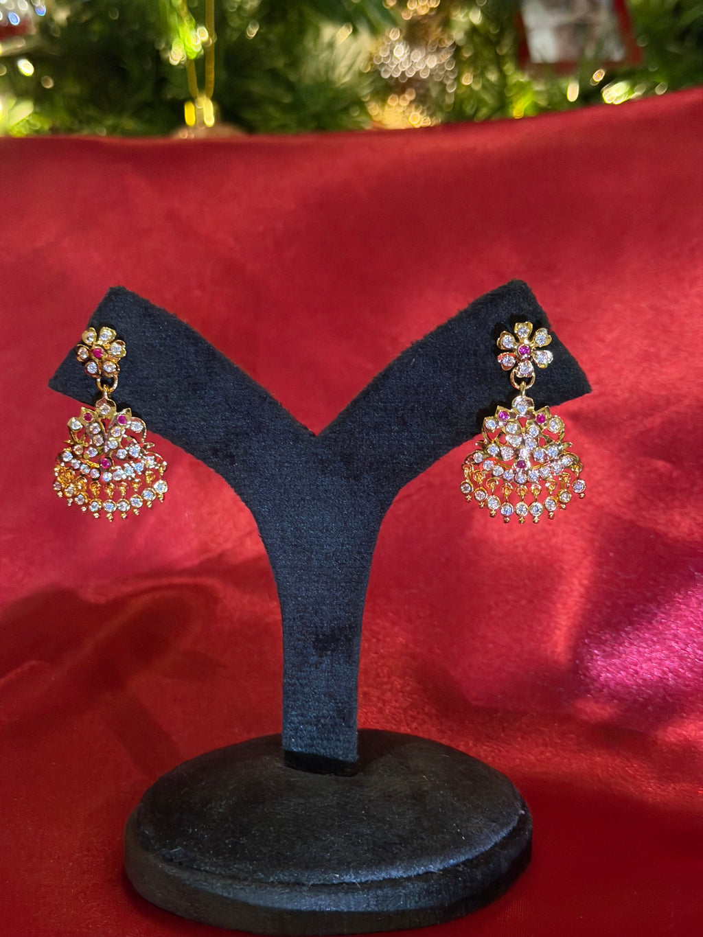 Ruby White Impoun Earring