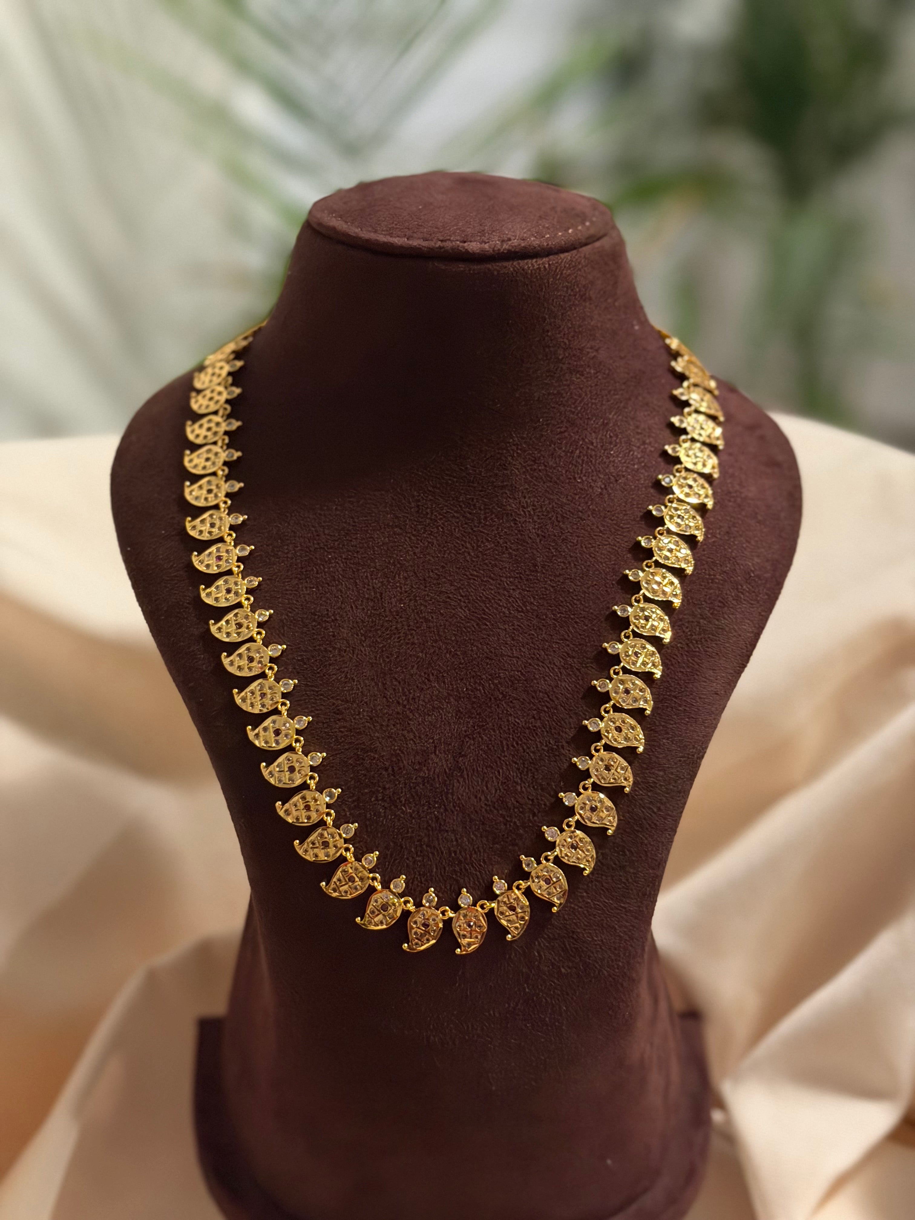 Mango Design White and Ruby stone Haram