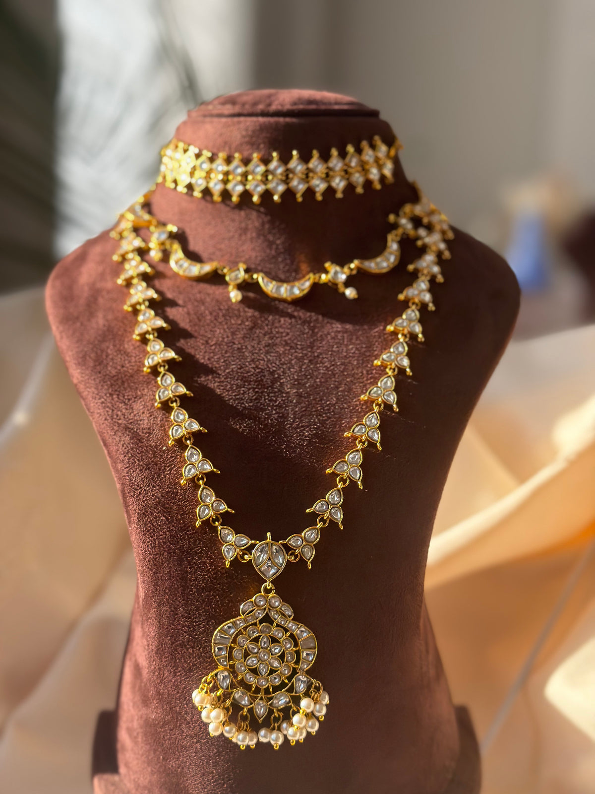 Viththu- Kundan White Combo Set
