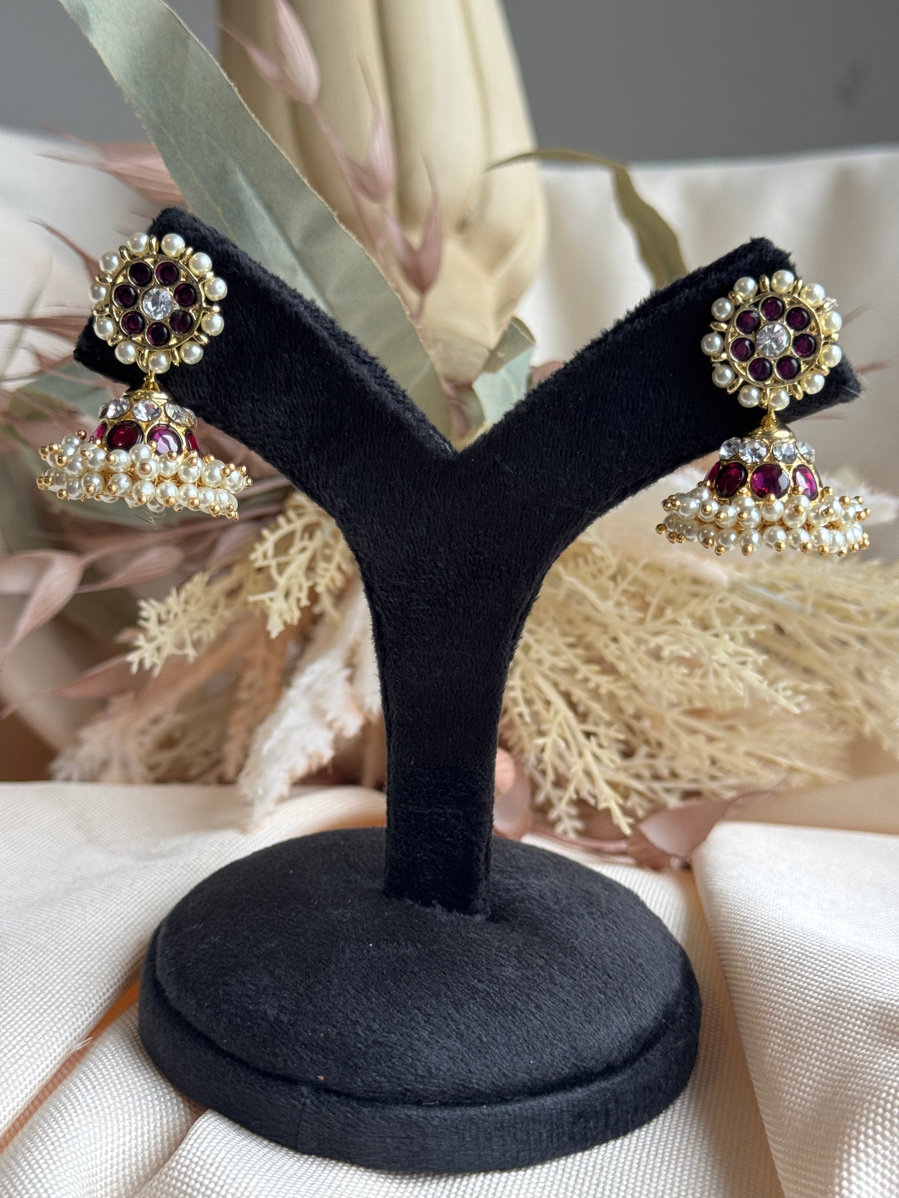 Premium Traditional Kemp 2-line Jhumka