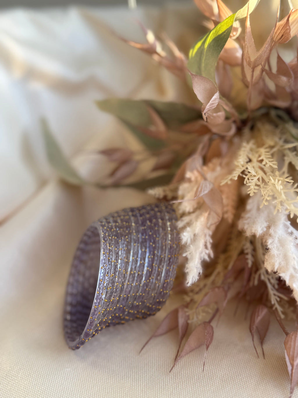 Raindrop Glass Bangle- Light Purple