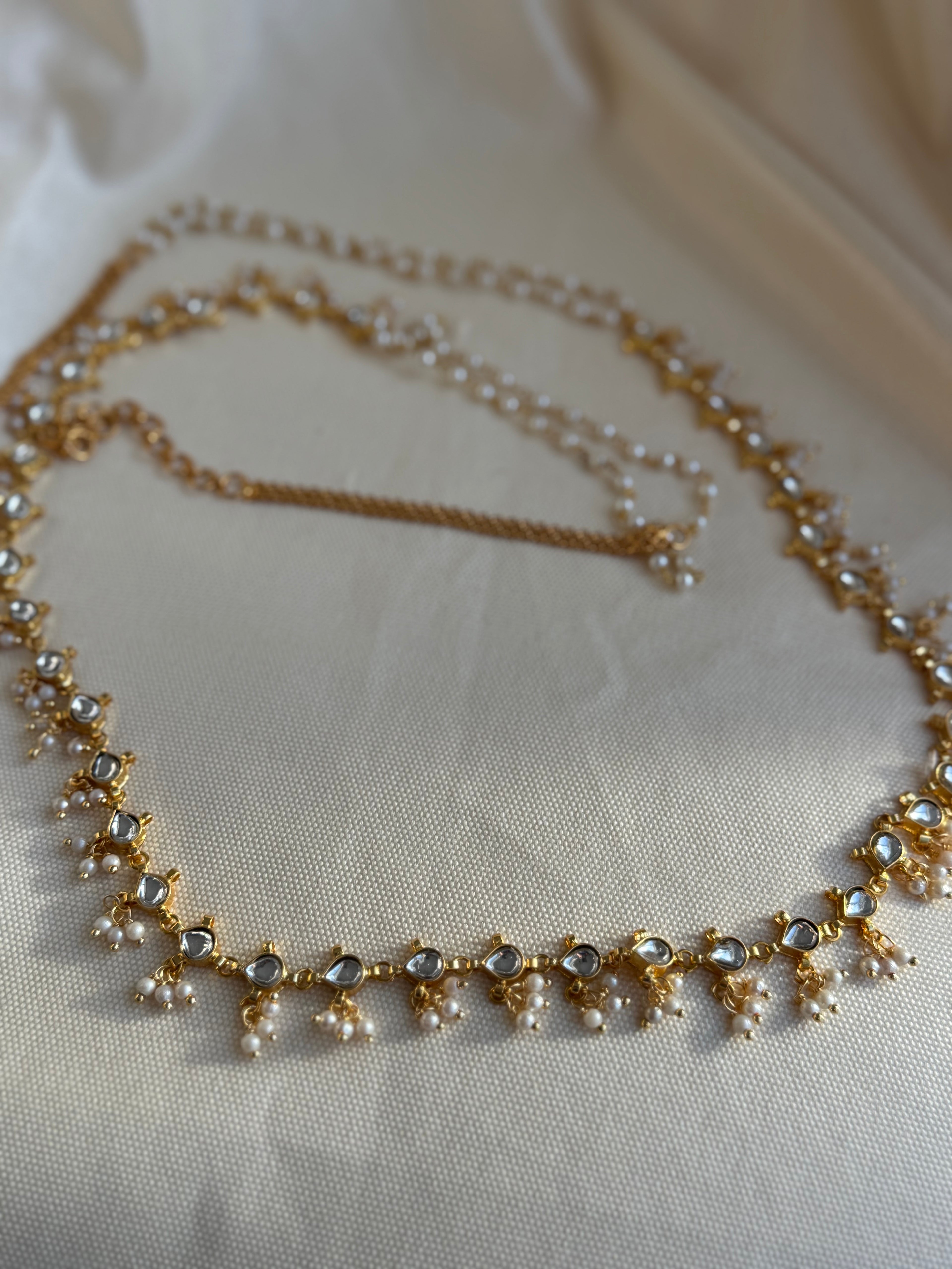 White Kundan WaistChain