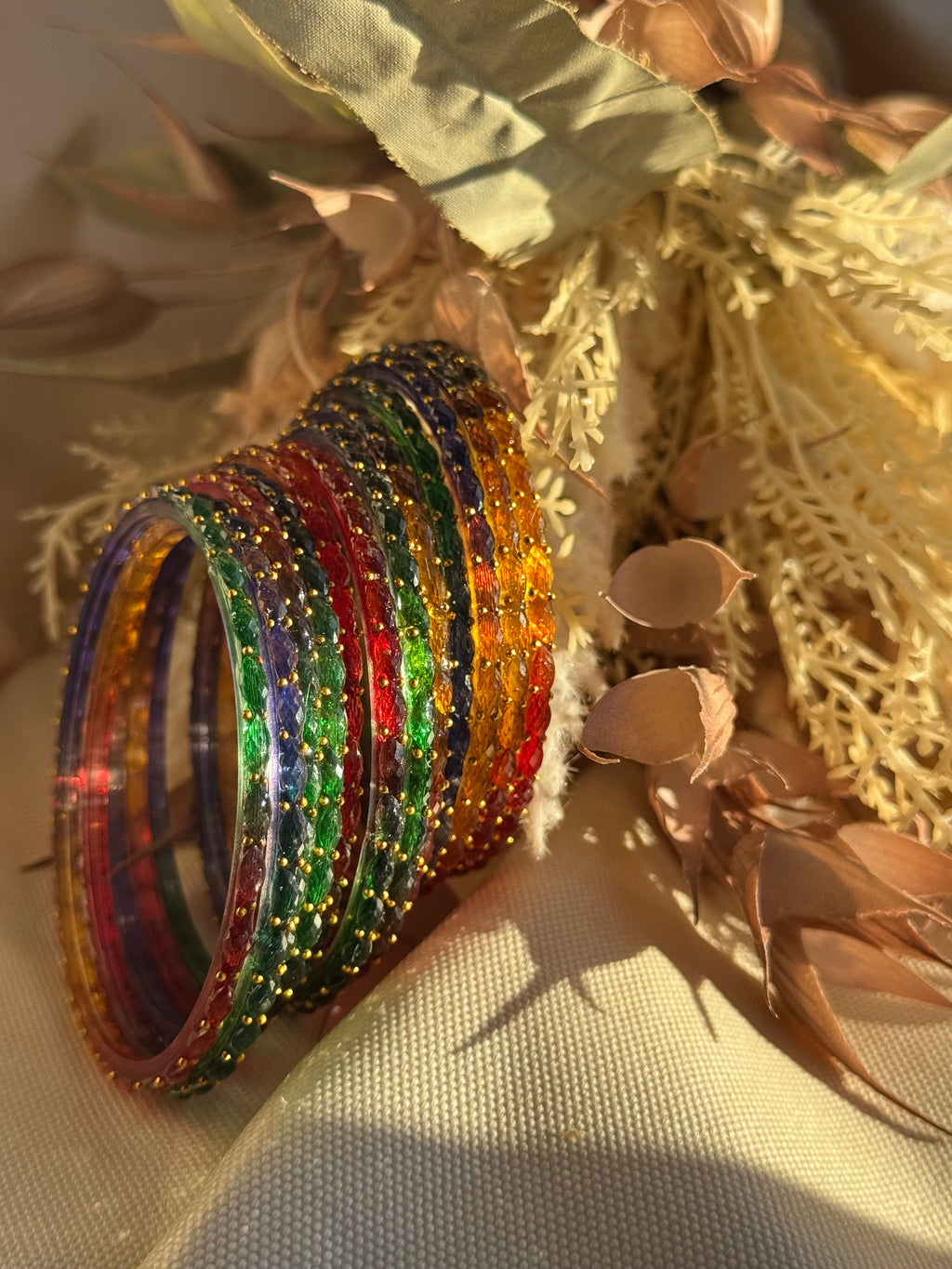 Raindrop Glass Bangle- Multi Colour