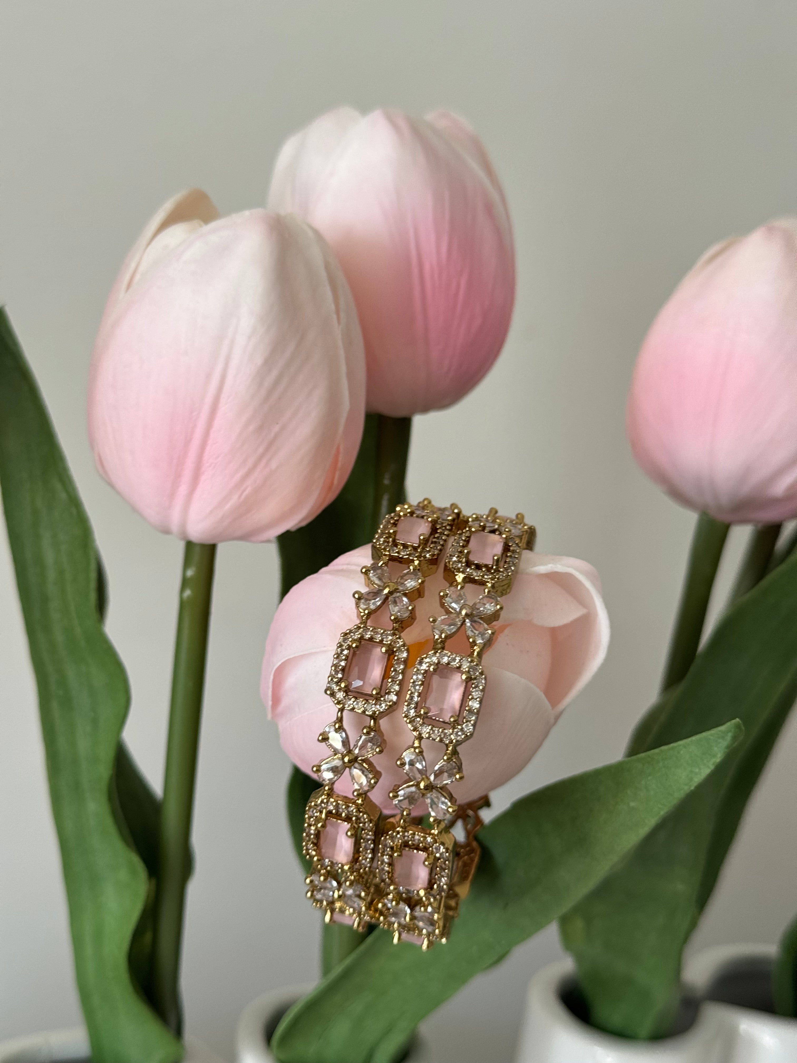 Victorian AD Stone Bangles – Pink