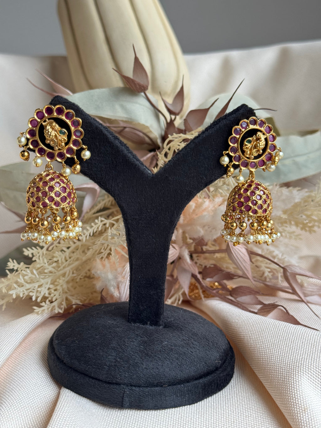 Ruby Kemp Peacock Jhumka