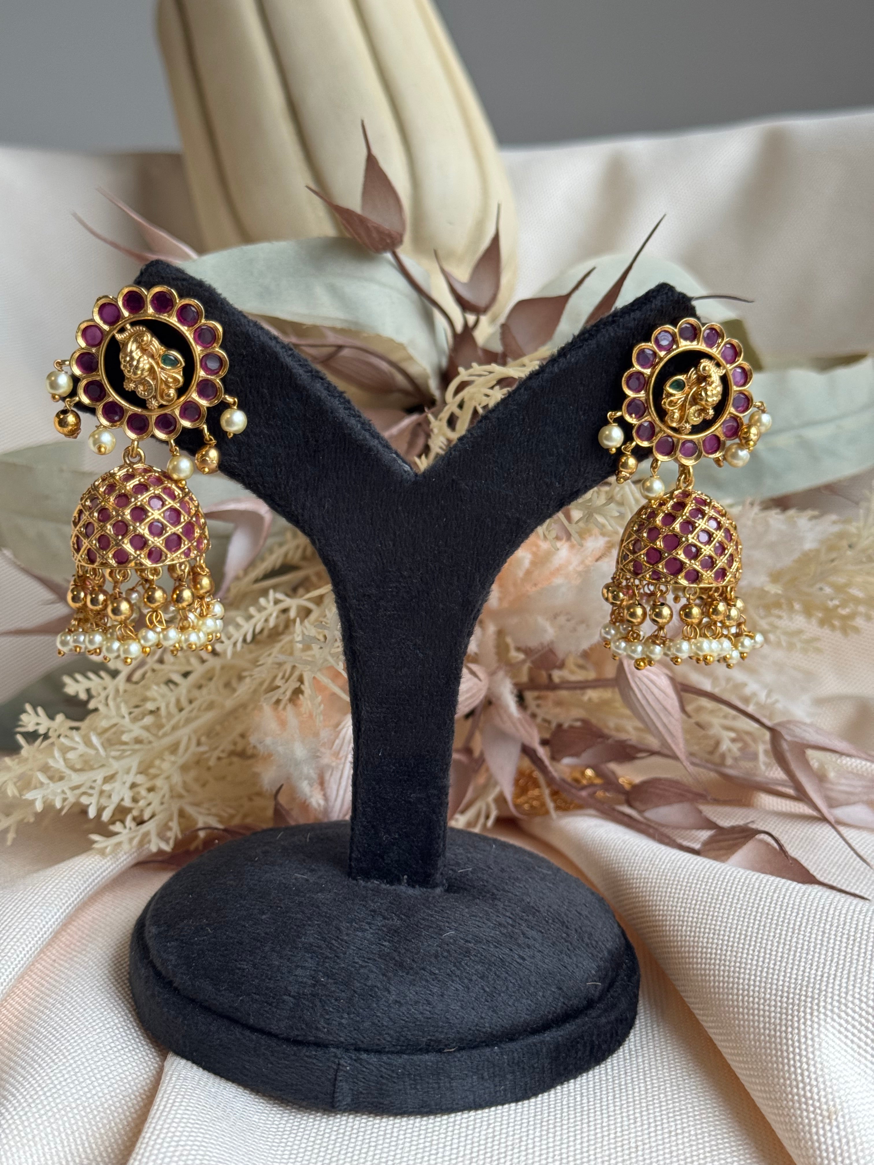 Ruby Kemp Peacock Jhumka