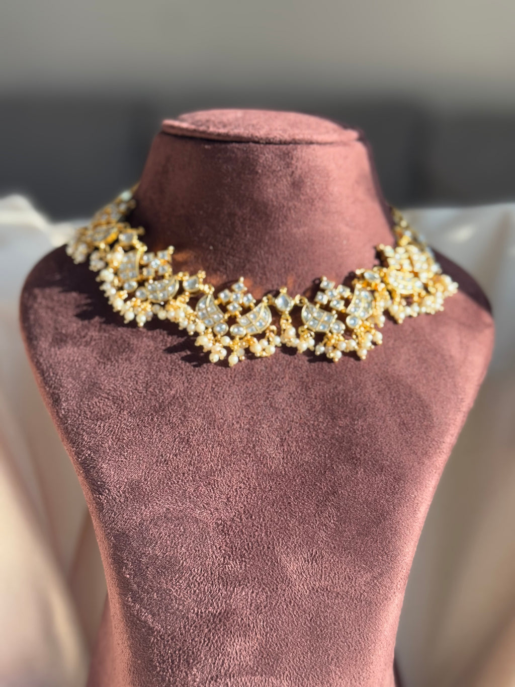 White Kundan Necklace