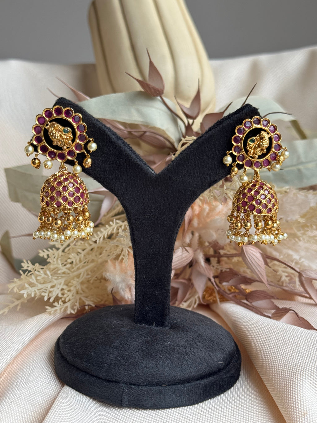 Ruby Kemp Peacock Jhumka