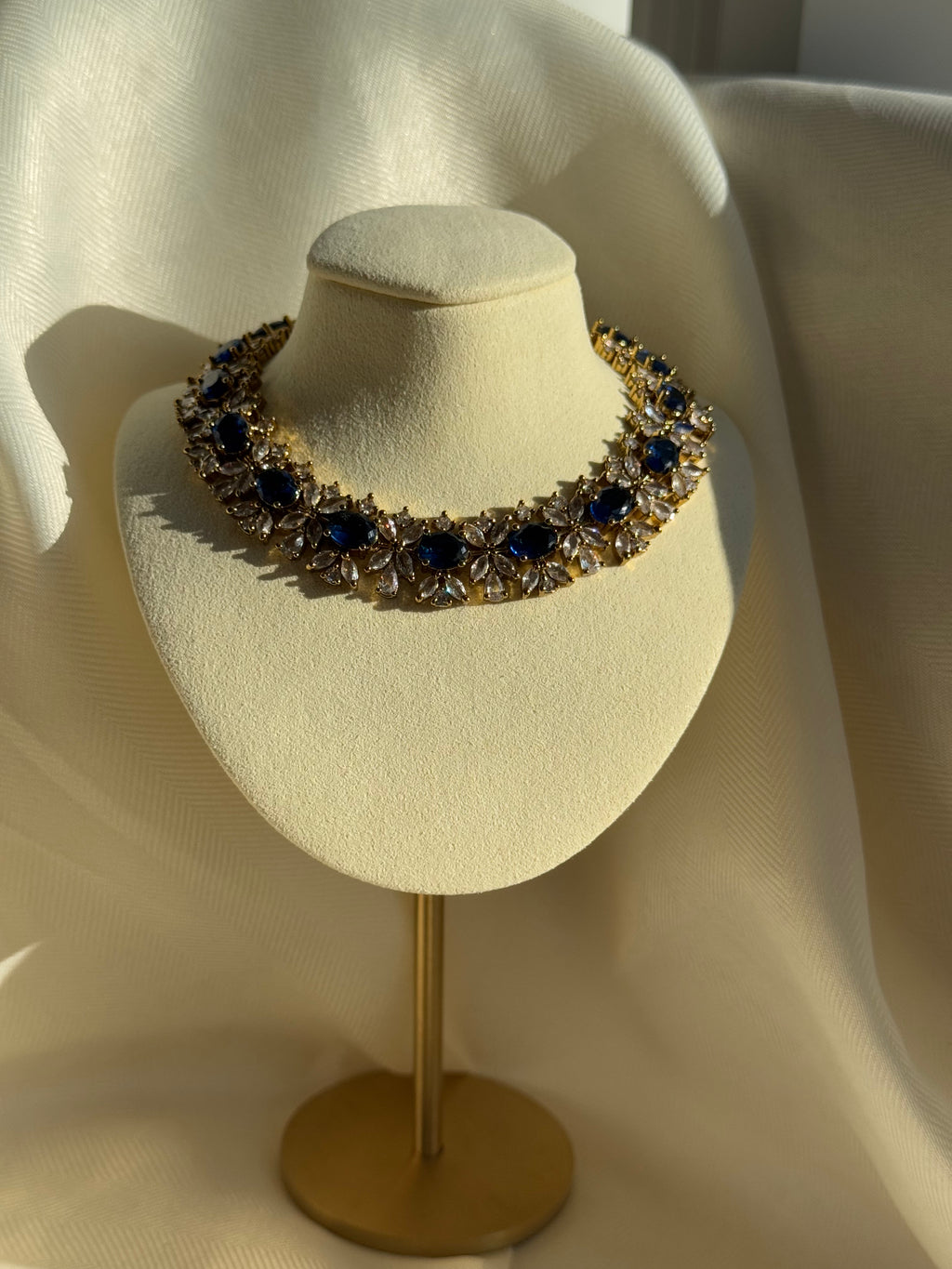 Navy Blue Stone Necklace