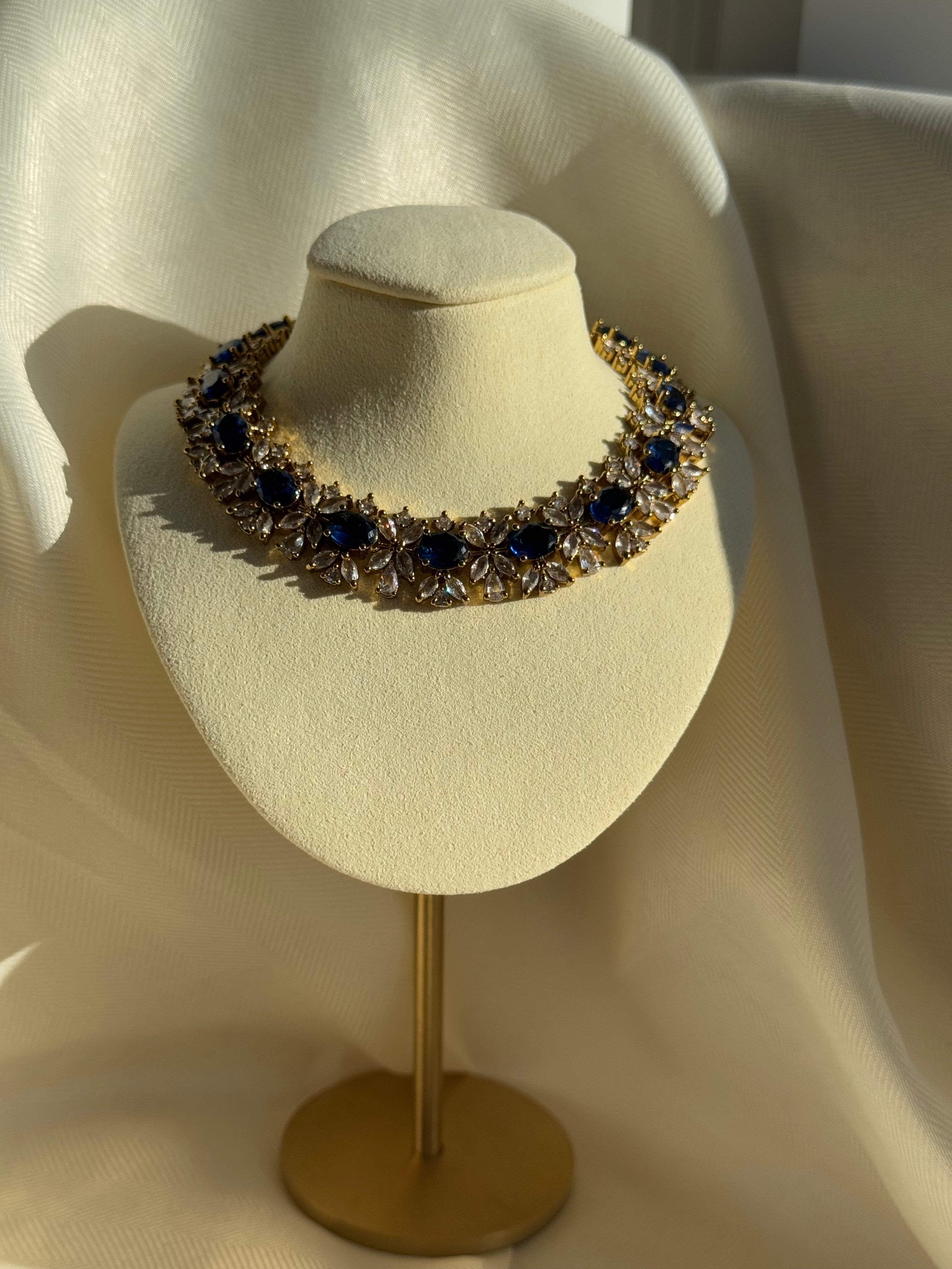 Navy Blue Stone Necklace