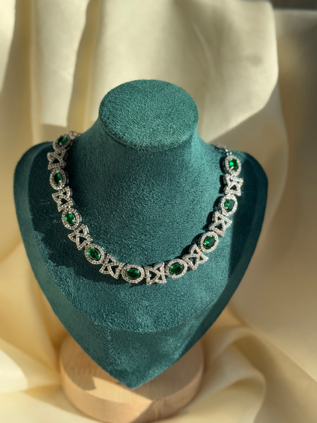 Silver AD Necklace - Green