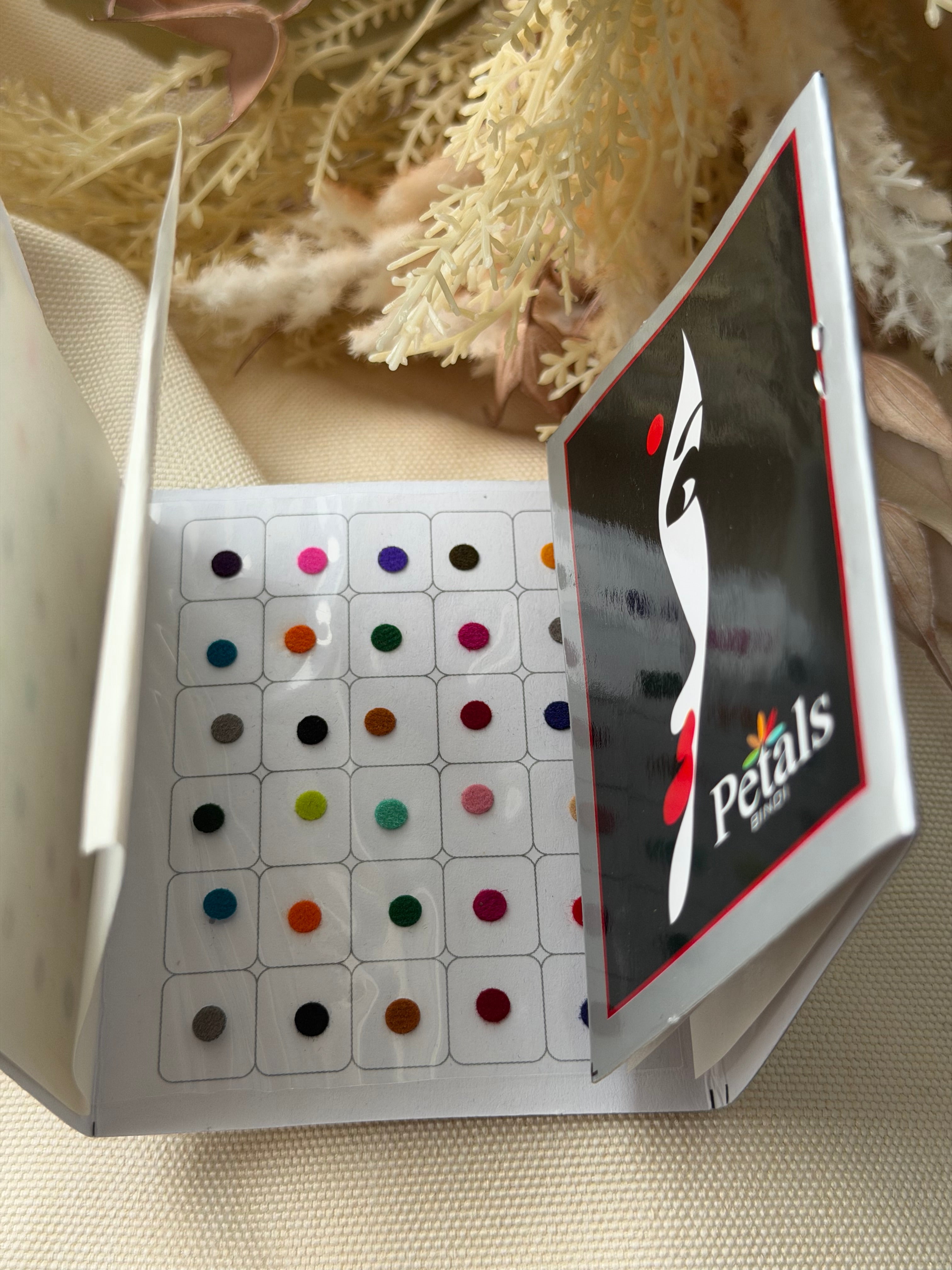 Petals Mixed Colour Round Bindi Sheet - Size 9