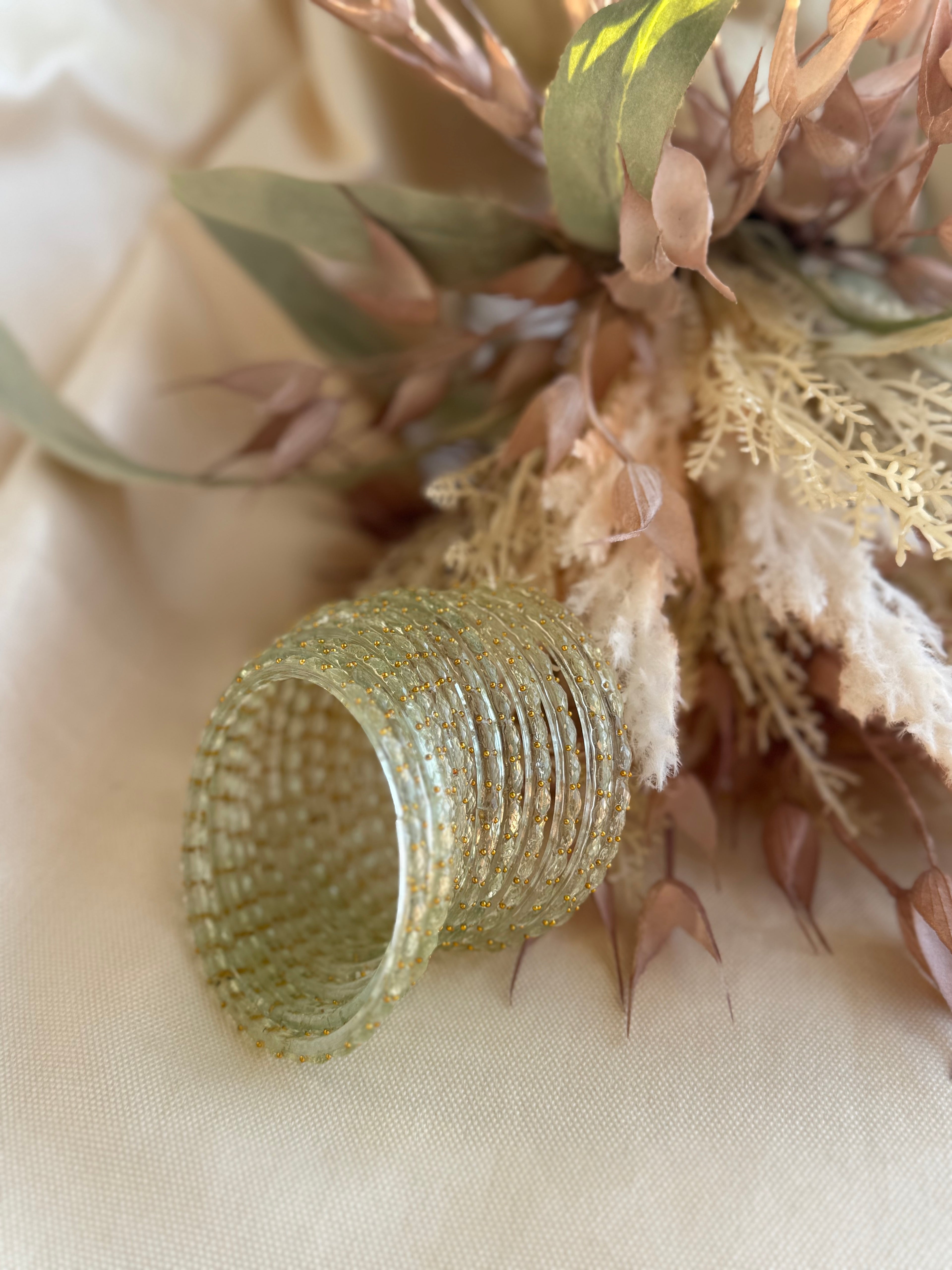 Raindrop Glass Bangle- Clear