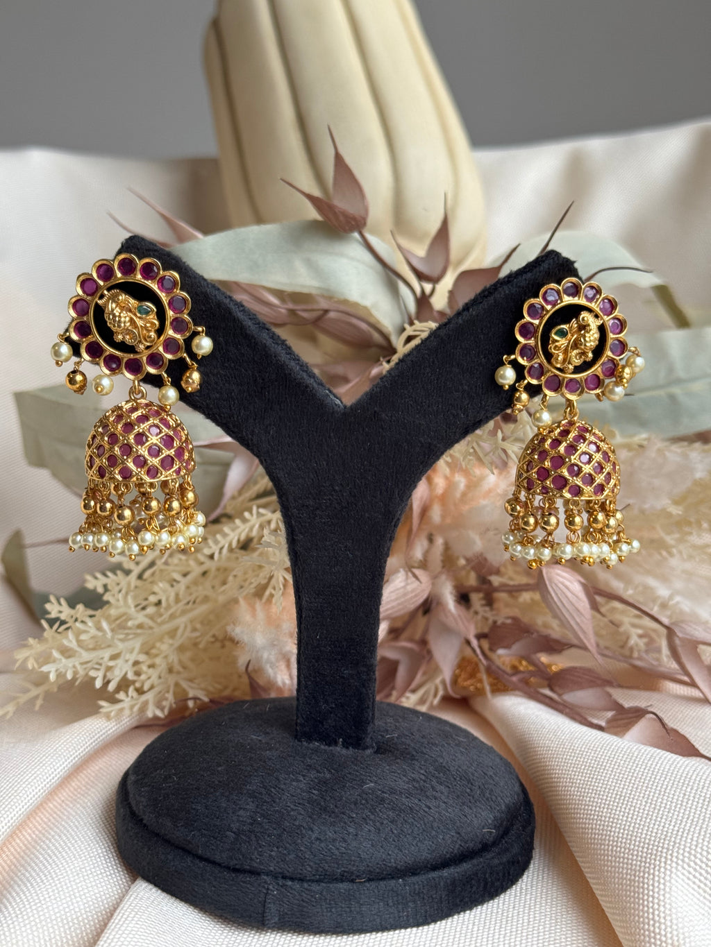 Ruby Kemp Peacock Jhumka