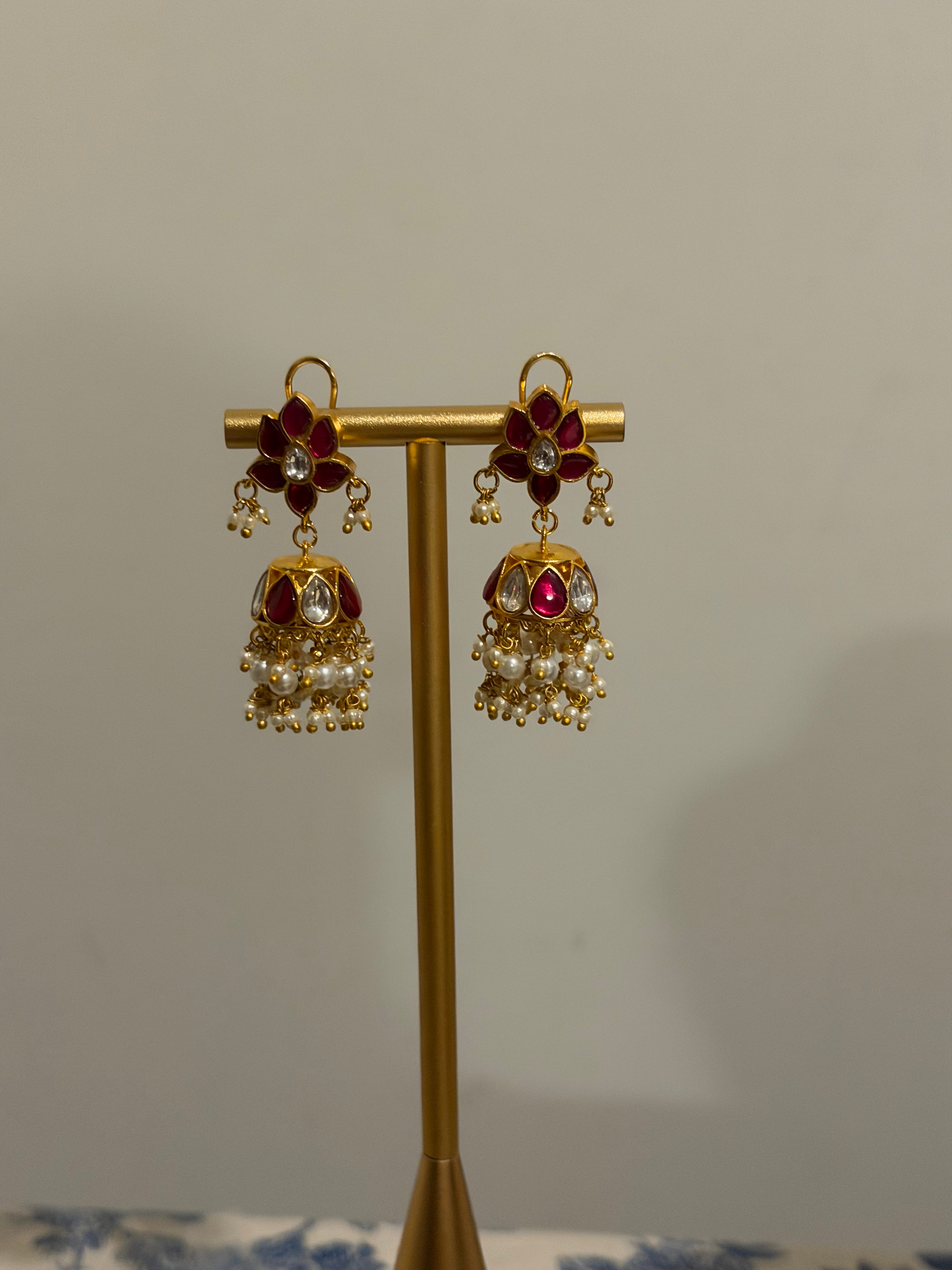 Ruby Kundan Jhumki