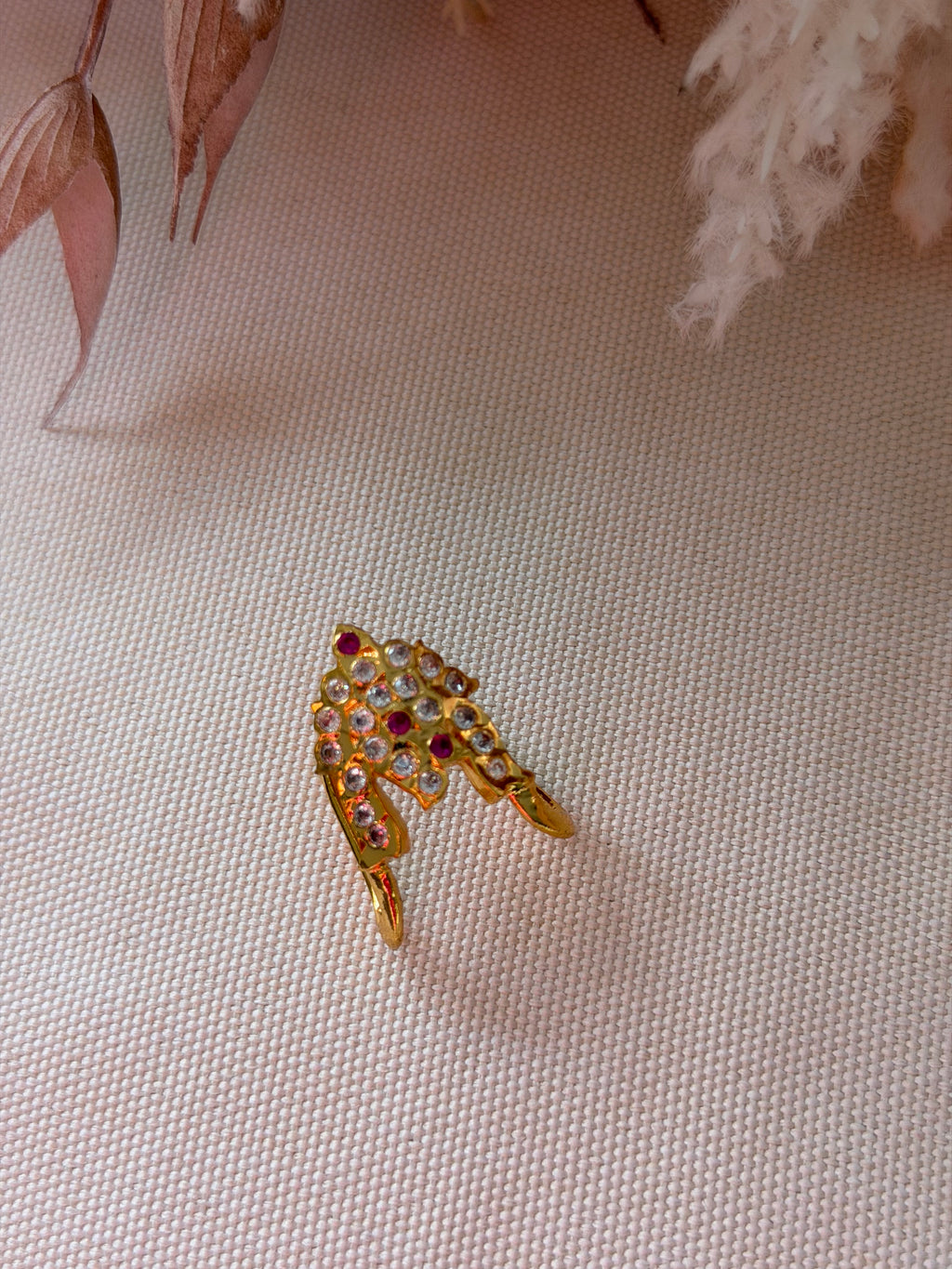 Ruby and White Vanki Finger Ring