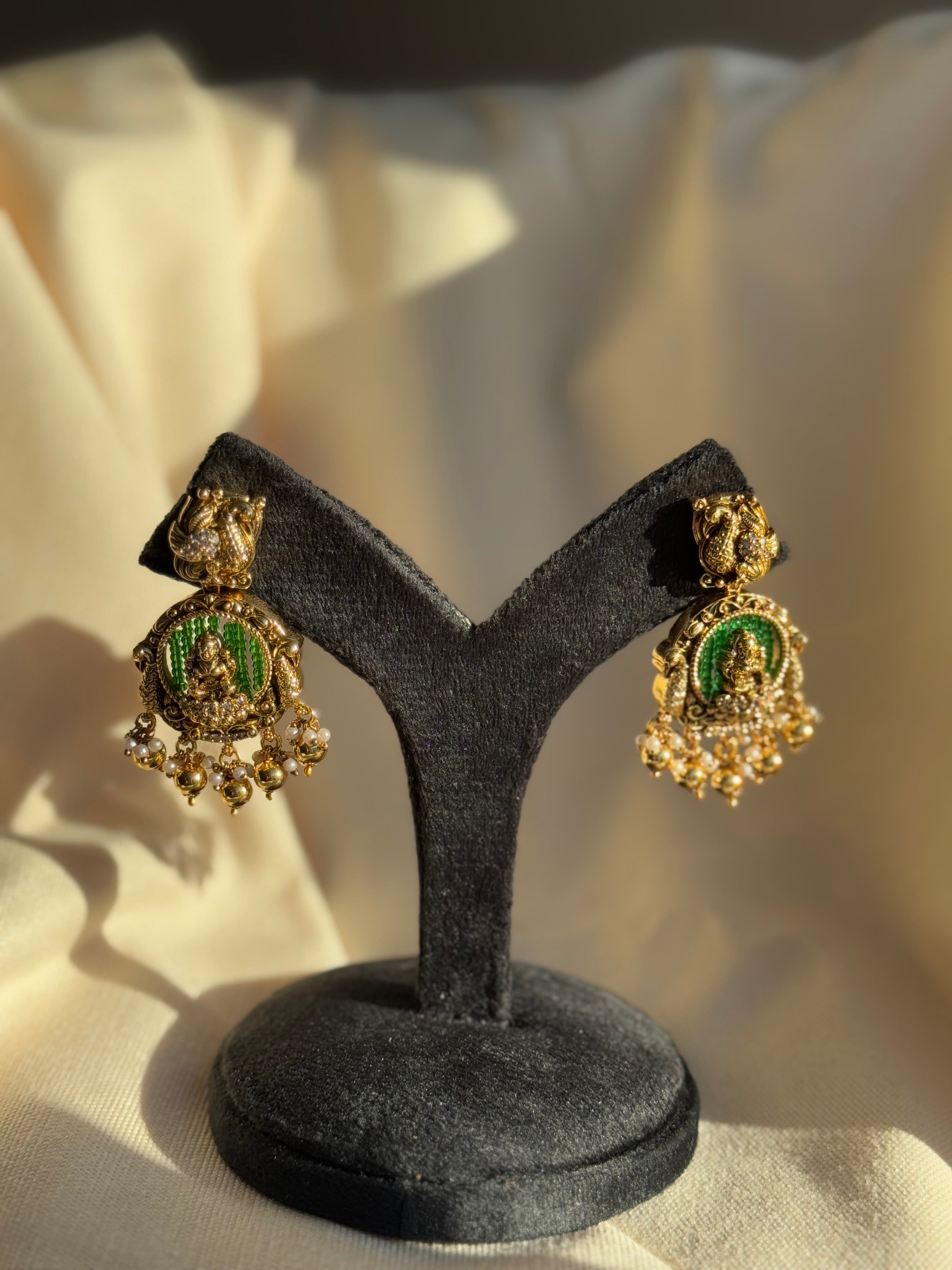 Divine Goddess Earrings – Green Drops