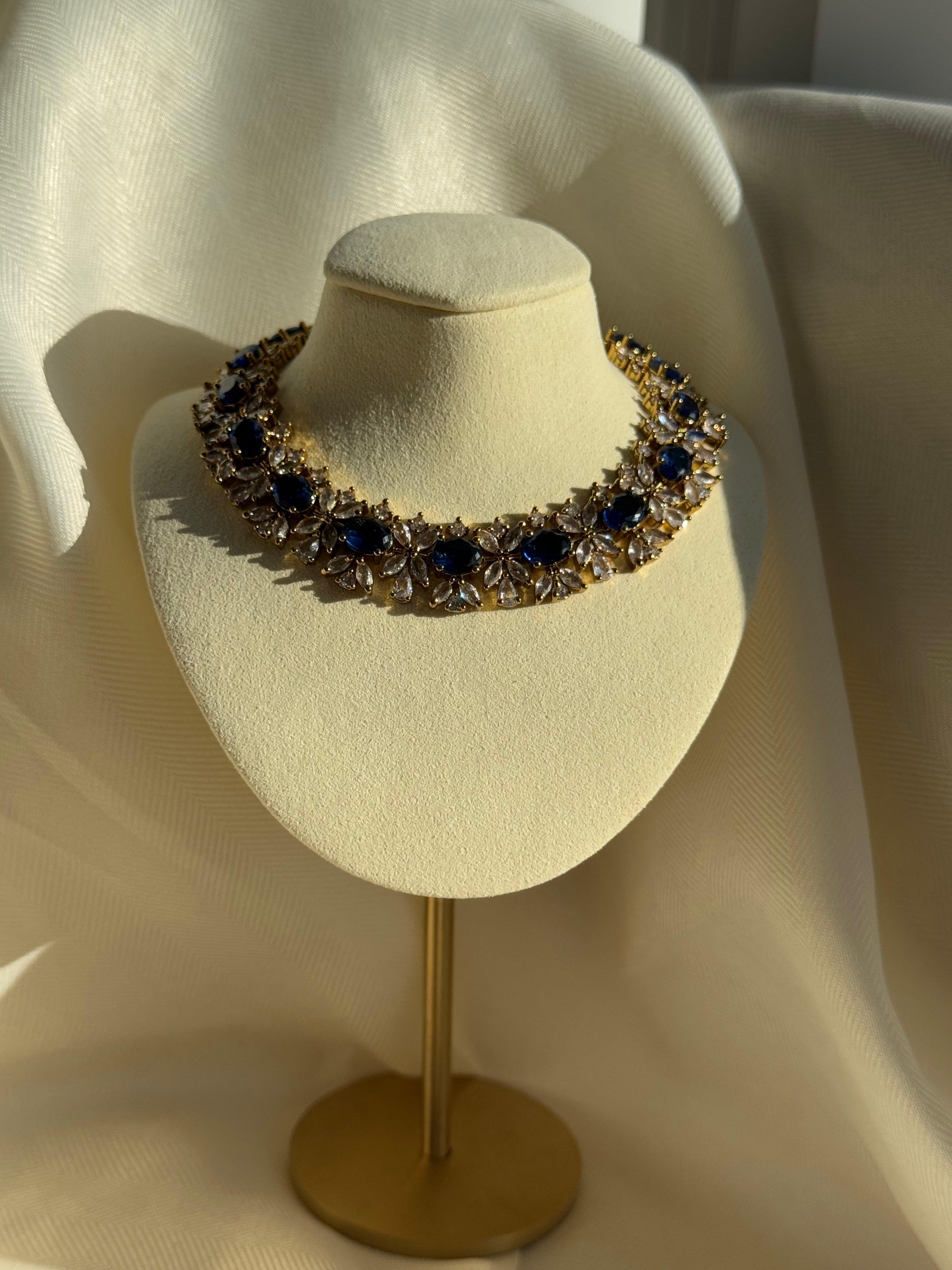 Navy Blue Stone Necklace